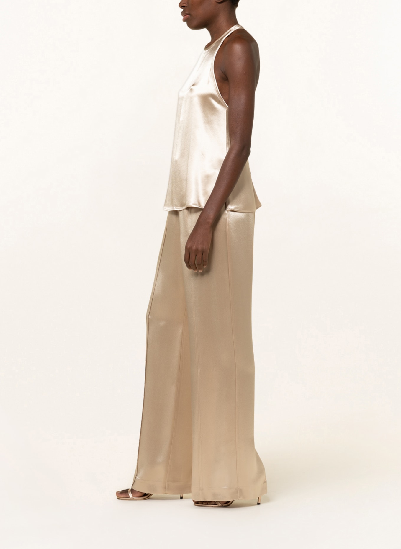Calvin Klein Wide leg trousers NAIA in satin, Color: BEIGE (Image 4)