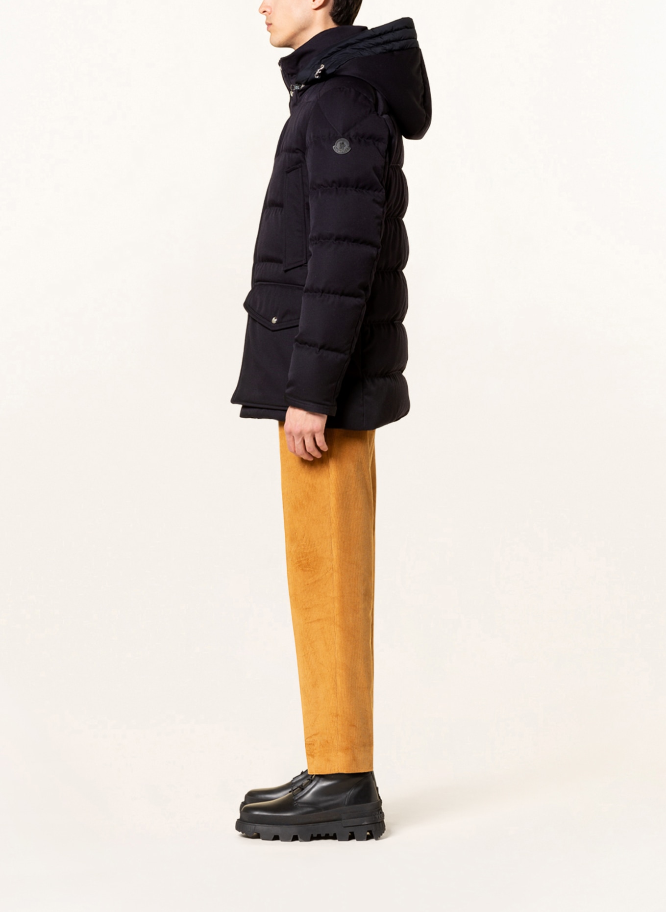 MONCLER Péřová bunda SOLIDAGE s odnímatelnou kapucí , Barva: TMAVĚ MODRÁ (Obrázek 4)