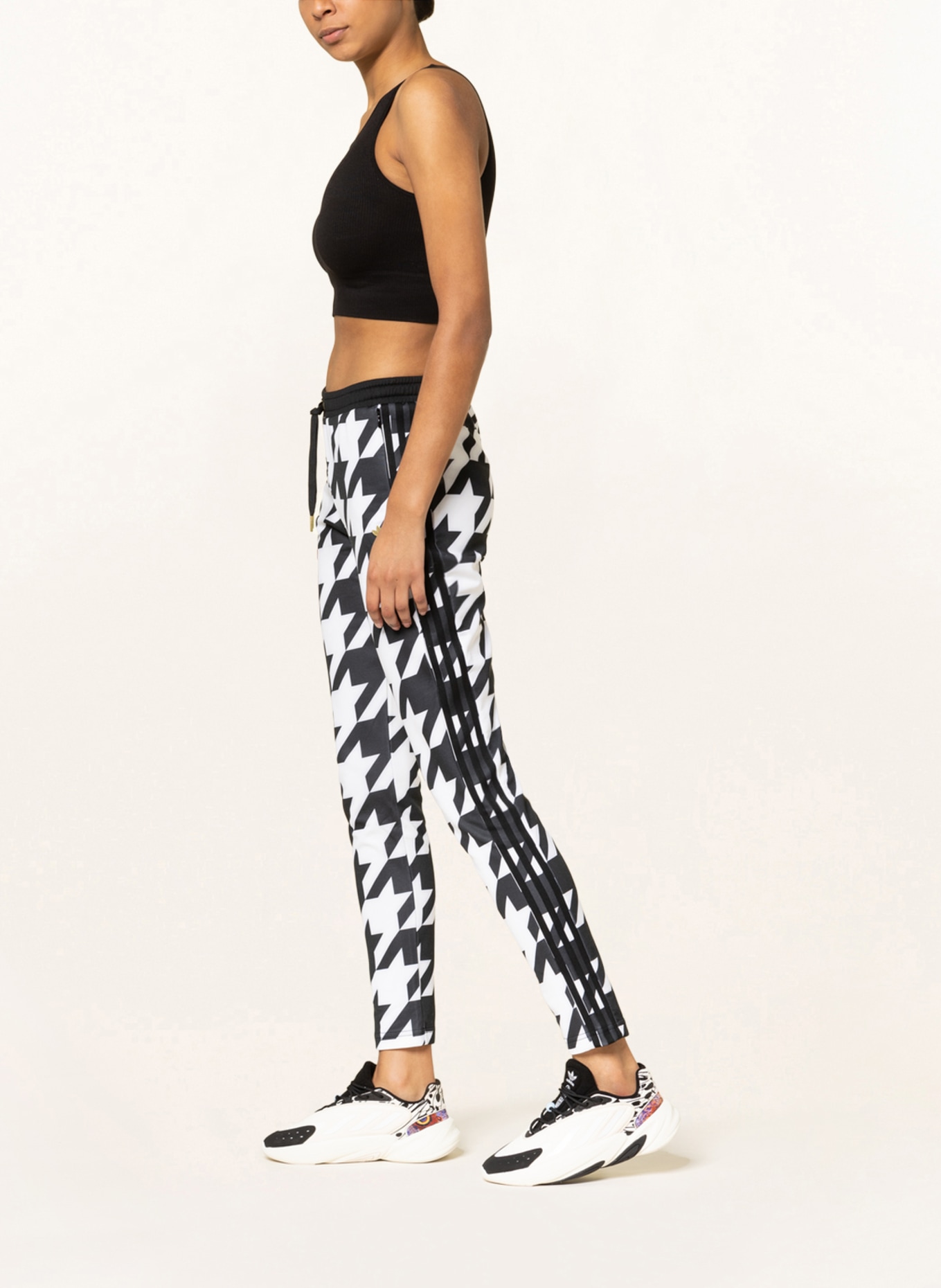 Adidas Houndstooth SST Track Pants Black Women's Lifestyle