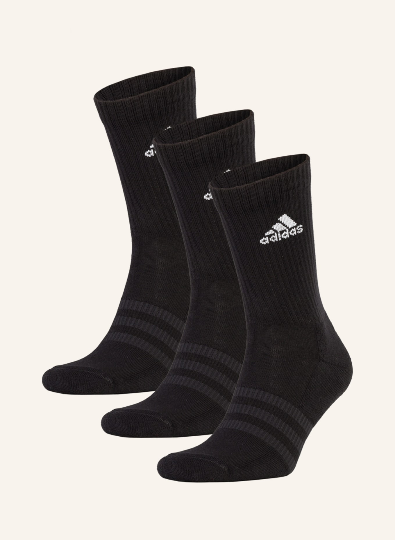 adidas Ponožky CUSHIONED CREW, 3 páry v balení , Barva: BLACK/WHITE (Obrázek 1)