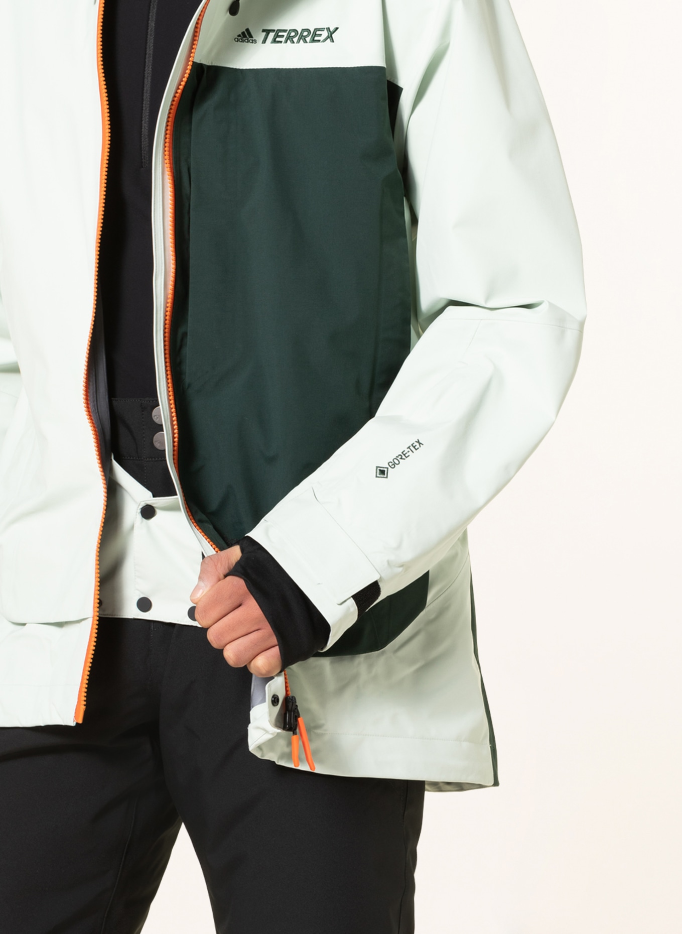adidas Hardshell ski jacket TERREX MYSHELTER GTX, Color: MINT/ DARK GREEN (Image 6)