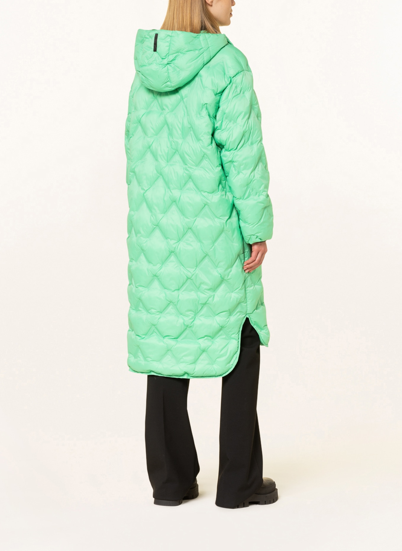 BRAX Quilted coat FRANZY in hood with light detachable green