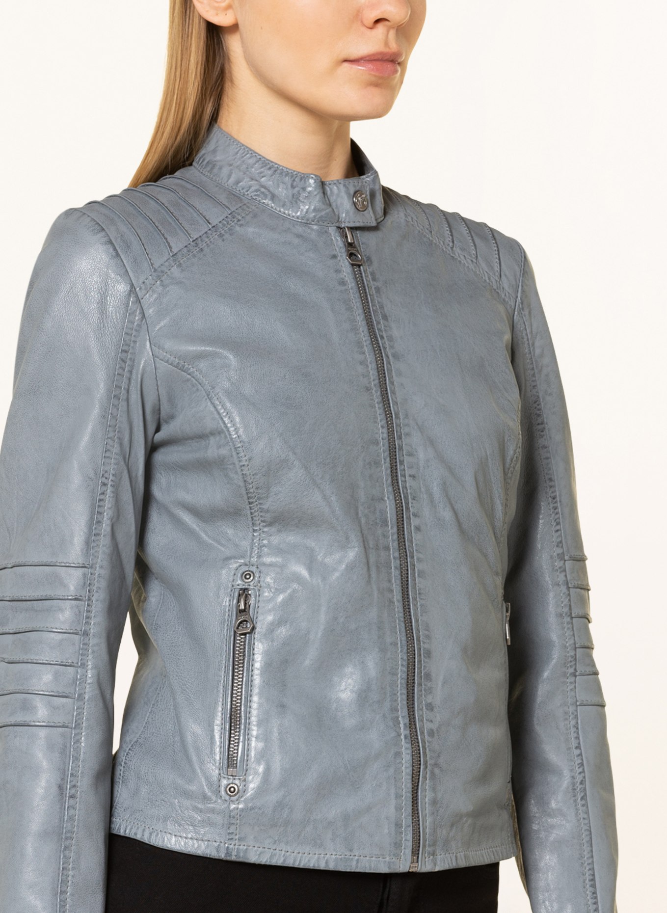 gipsy Leather jacket GWJUNIFER, Color: BLUE GRAY (Image 4)
