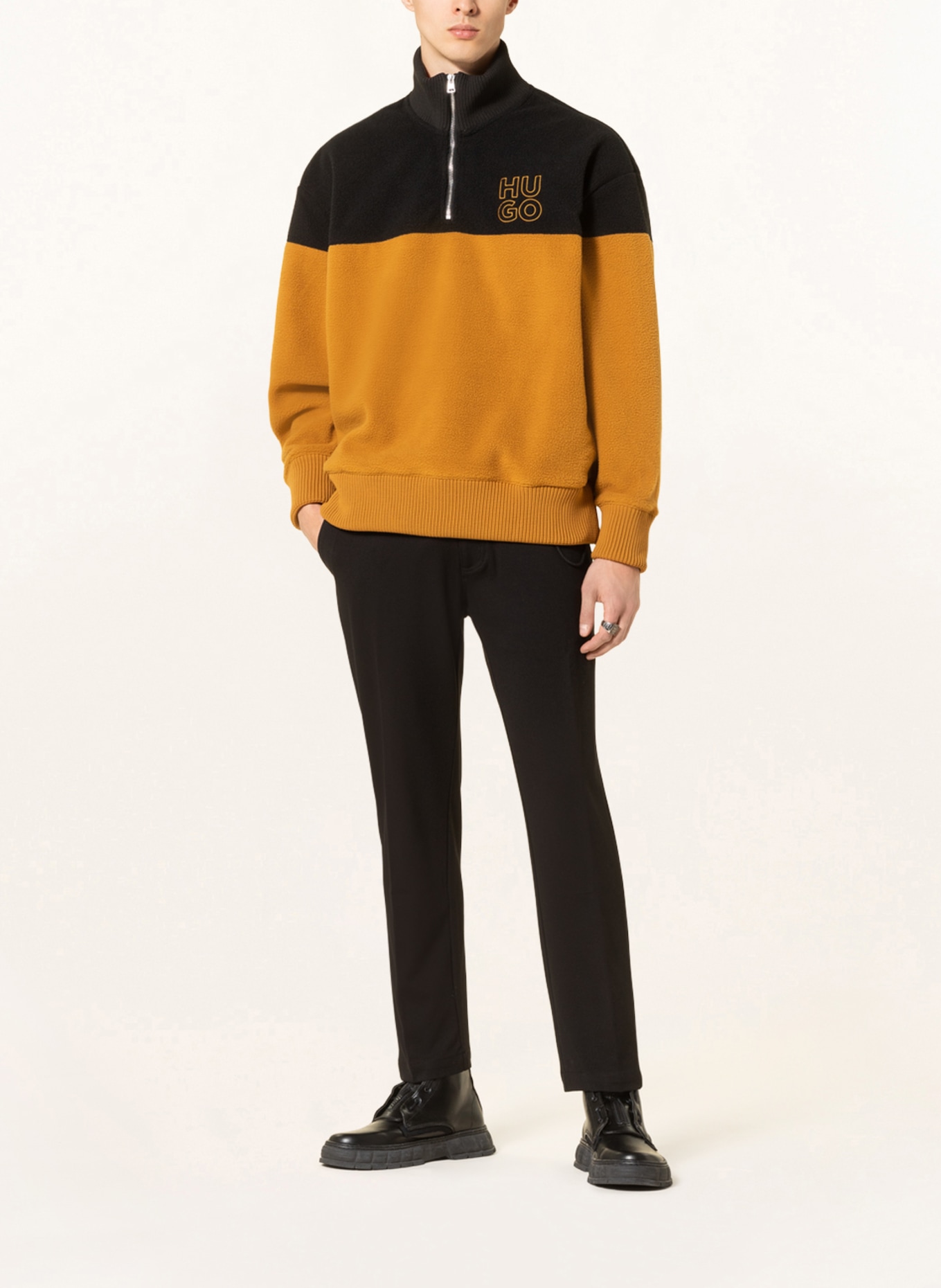 HUGO Fleece half-zip sweater DORPION, Color: BLACK (Image 2)