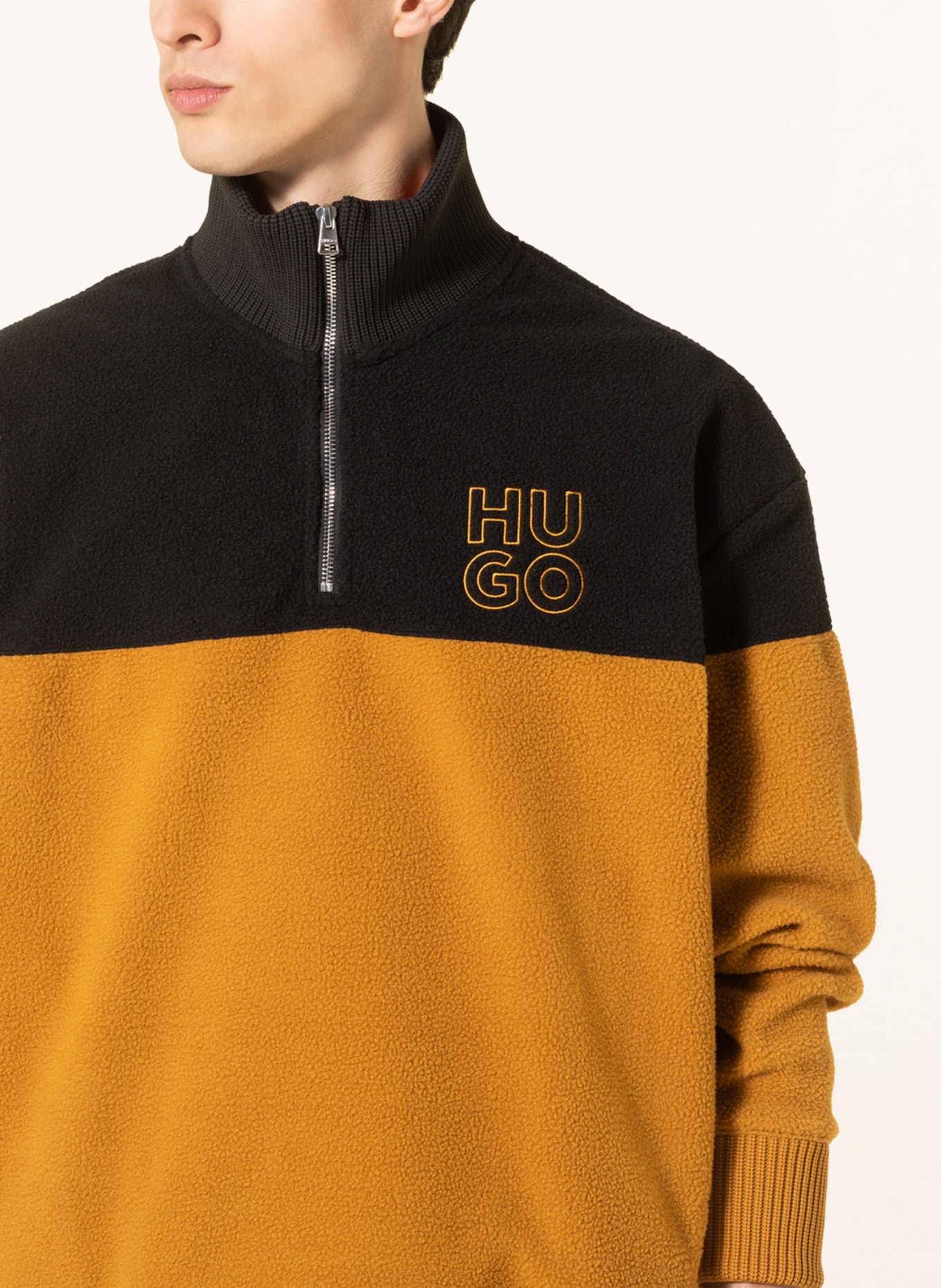 HUGO Fleece half-zip sweater DORPION, Color: BLACK (Image 4)