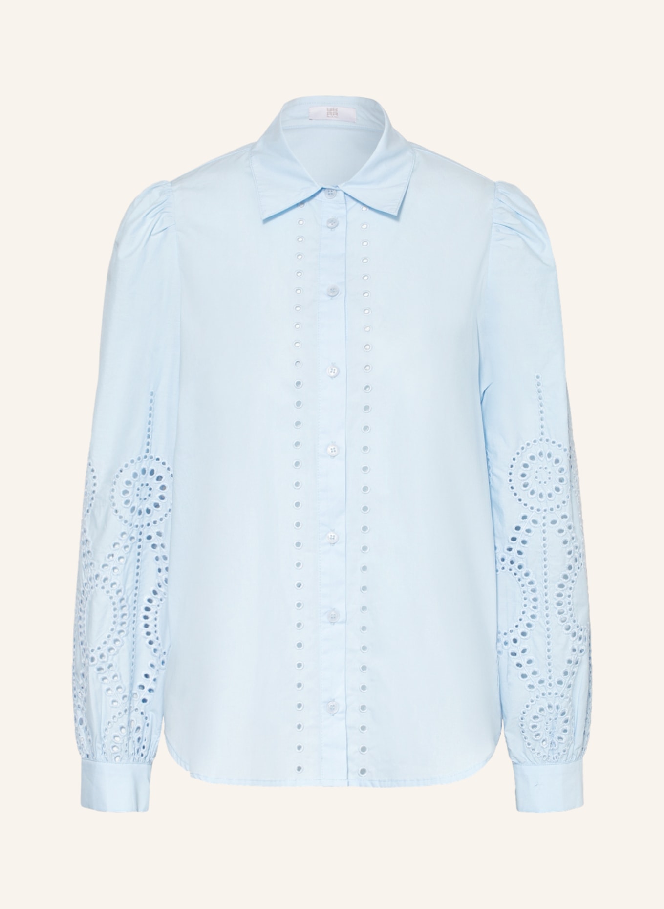RIANI Shirt blouse with broderie anglaise, Color: LIGHT BLUE (Image 1)