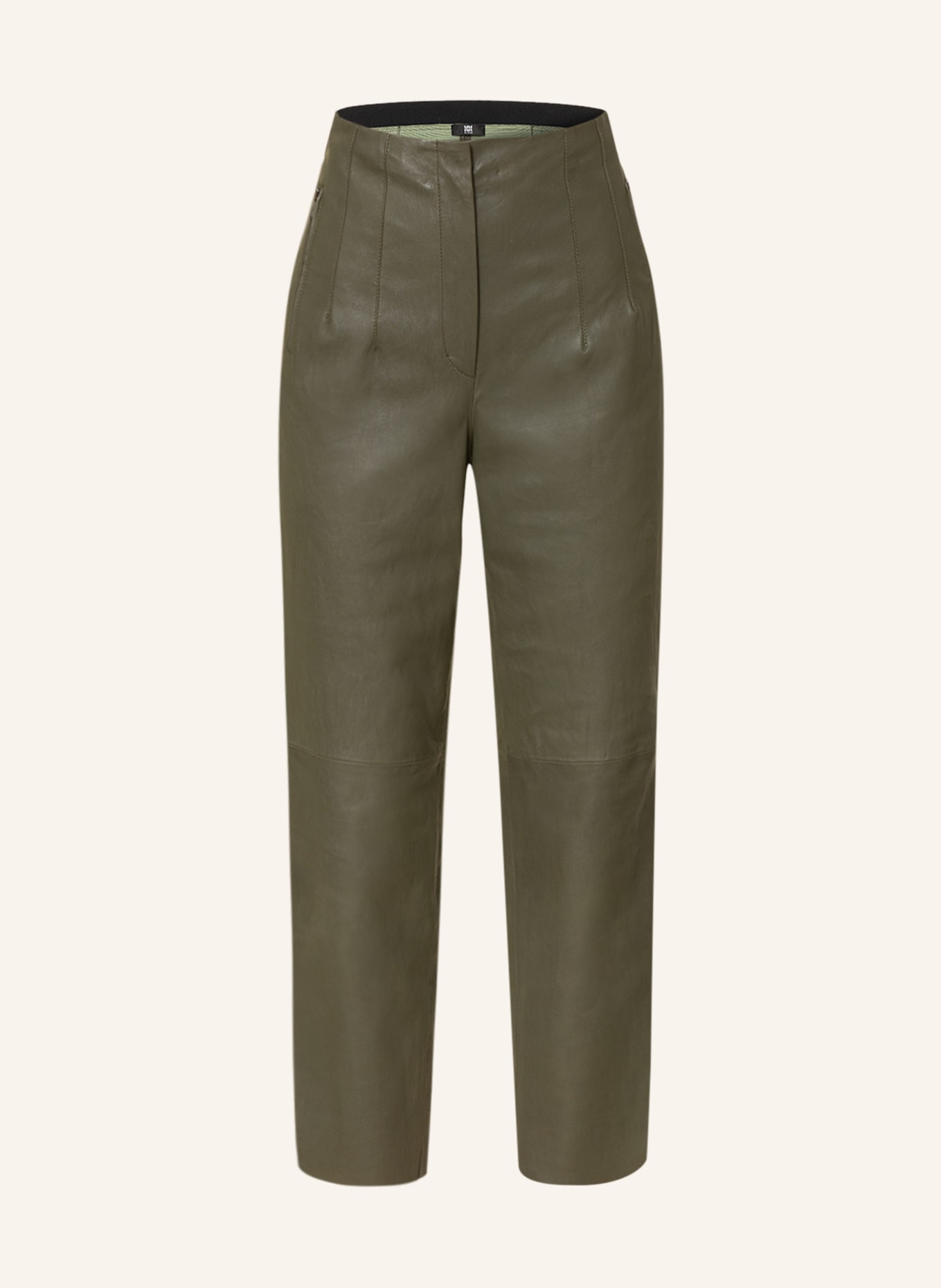 RIANI 7/8 trousers made of leather, Color: KHAKI (Image 1)