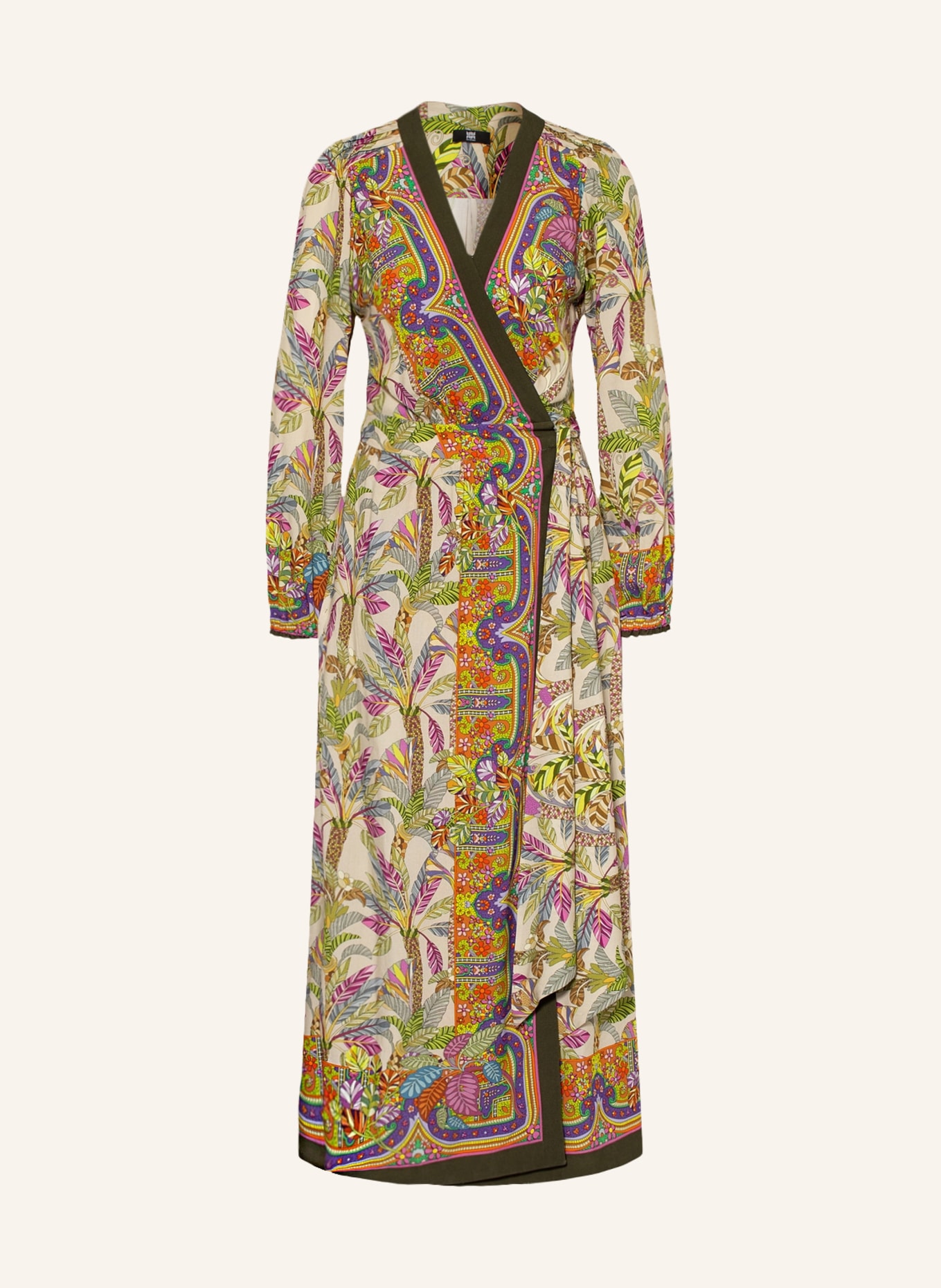 RIANI Wrap dress, Color: LIGHT BROWN/ DARK ORANGE/ GREEN (Image 1)