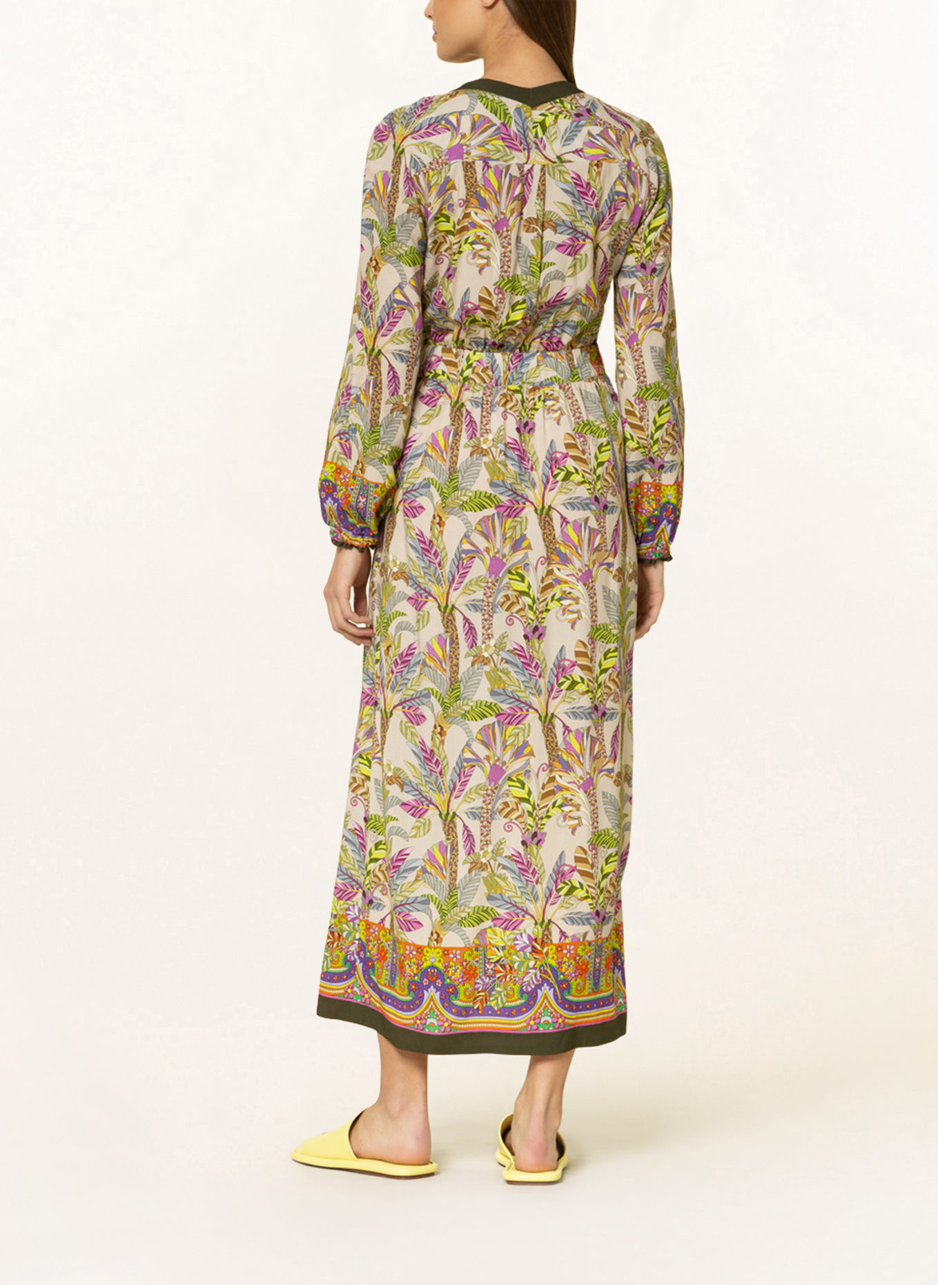 RIANI Wrap dress, Color: LIGHT BROWN/ DARK ORANGE/ GREEN (Image 3)
