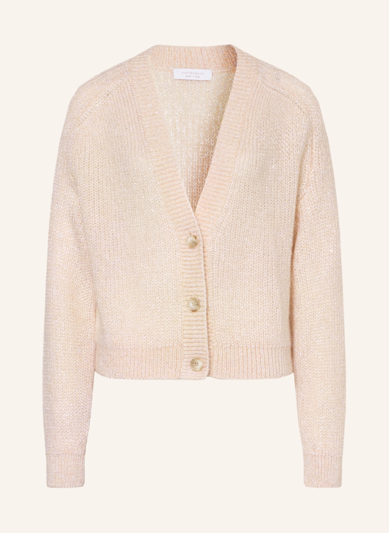 Rich & Royal Cardigan with sequins: BEIGE