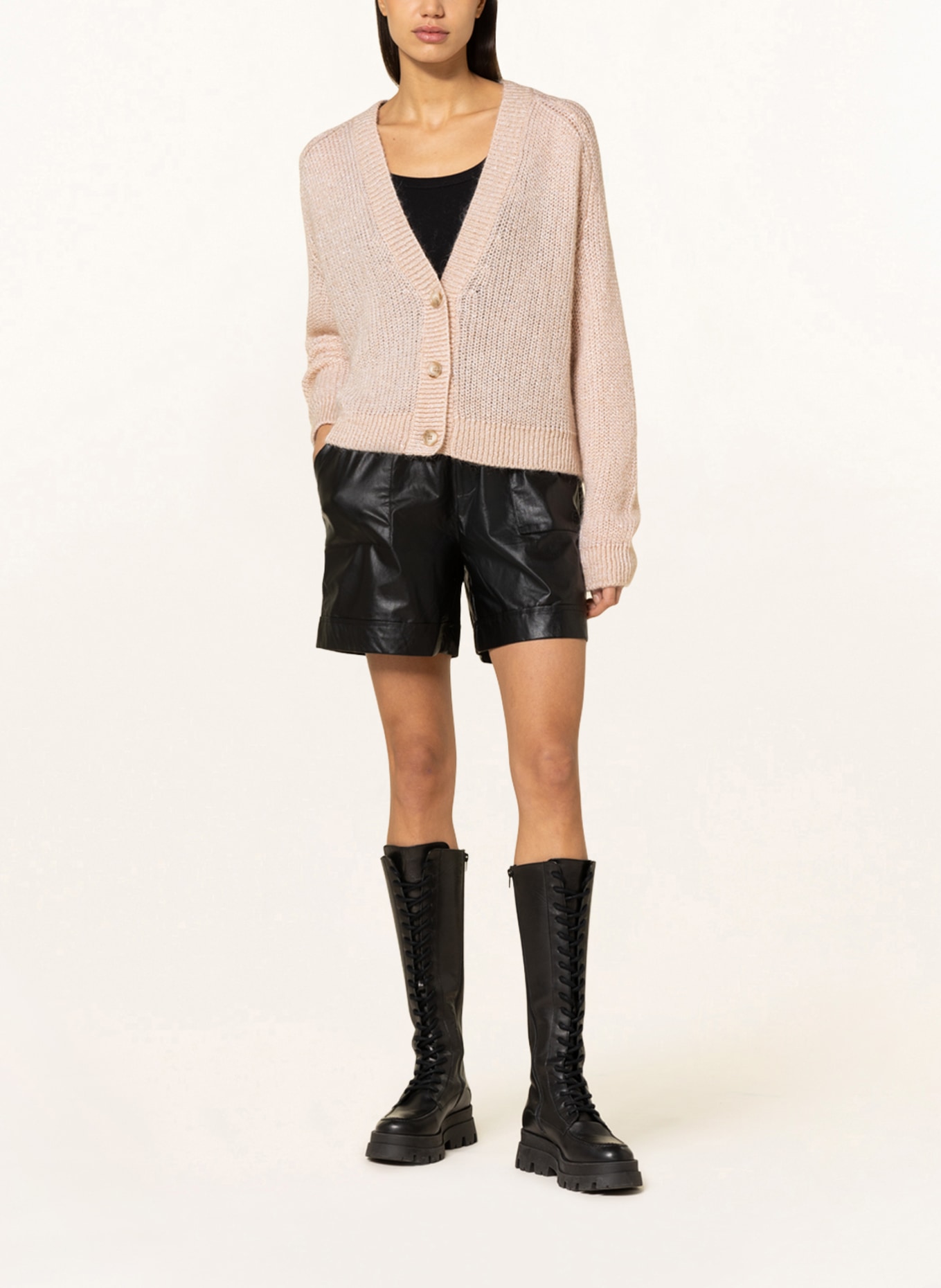 Rich & Royal Cardigan with sequins: BEIGE