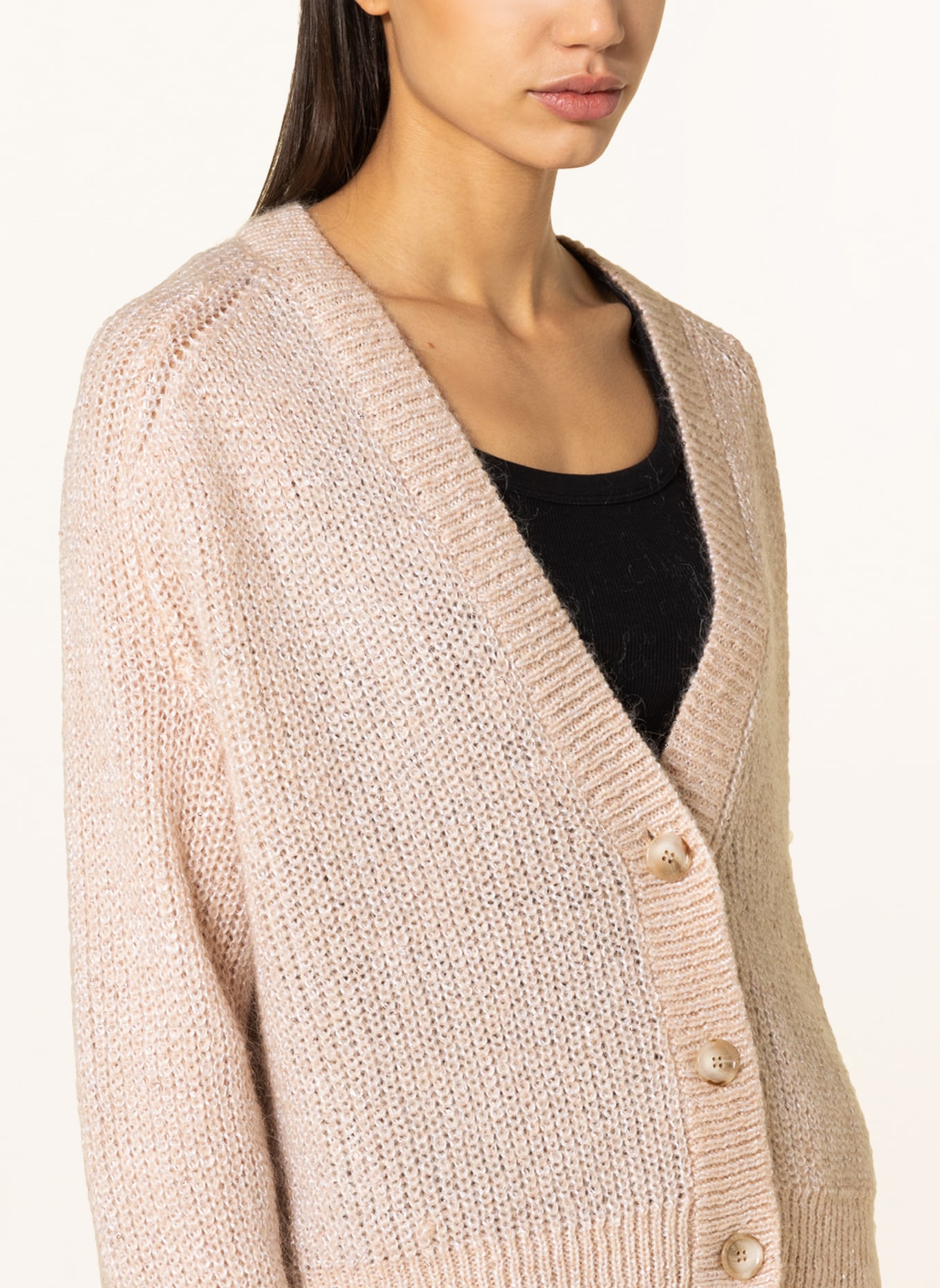 Rich & Royal Cardigan with sequins: BEIGE