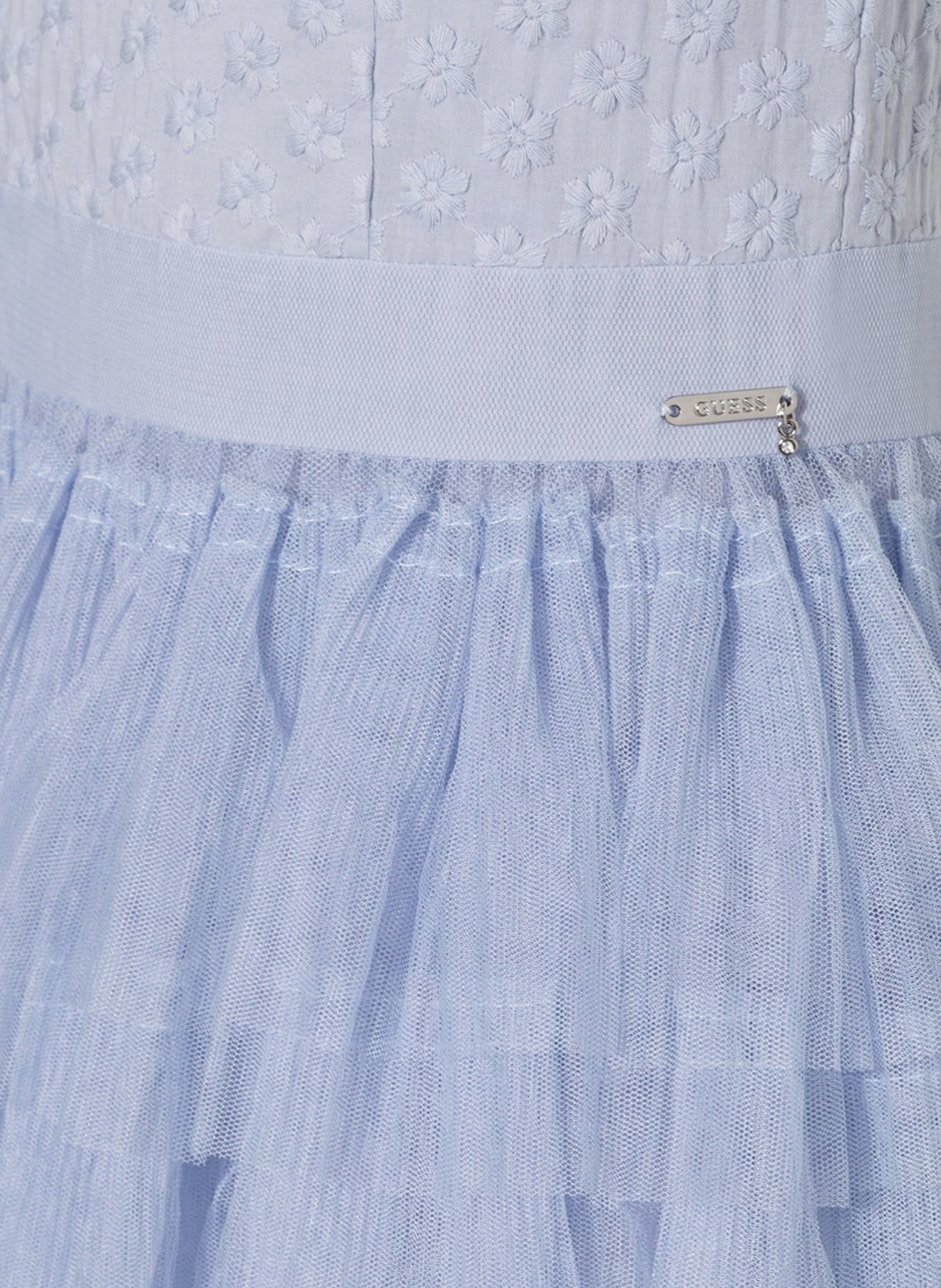 GUESS Kleid mit Stickereien und Rüschen, Farbe: HELLBLAU (Bild 3)