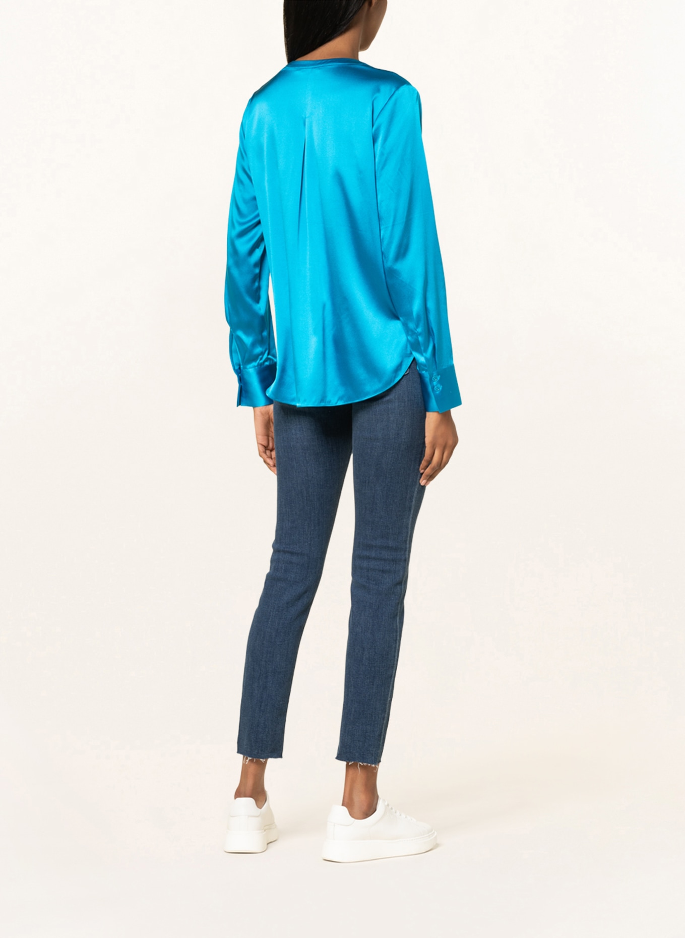 MRS & HUGS Silk blouse, Color: BLUE (Image 3)