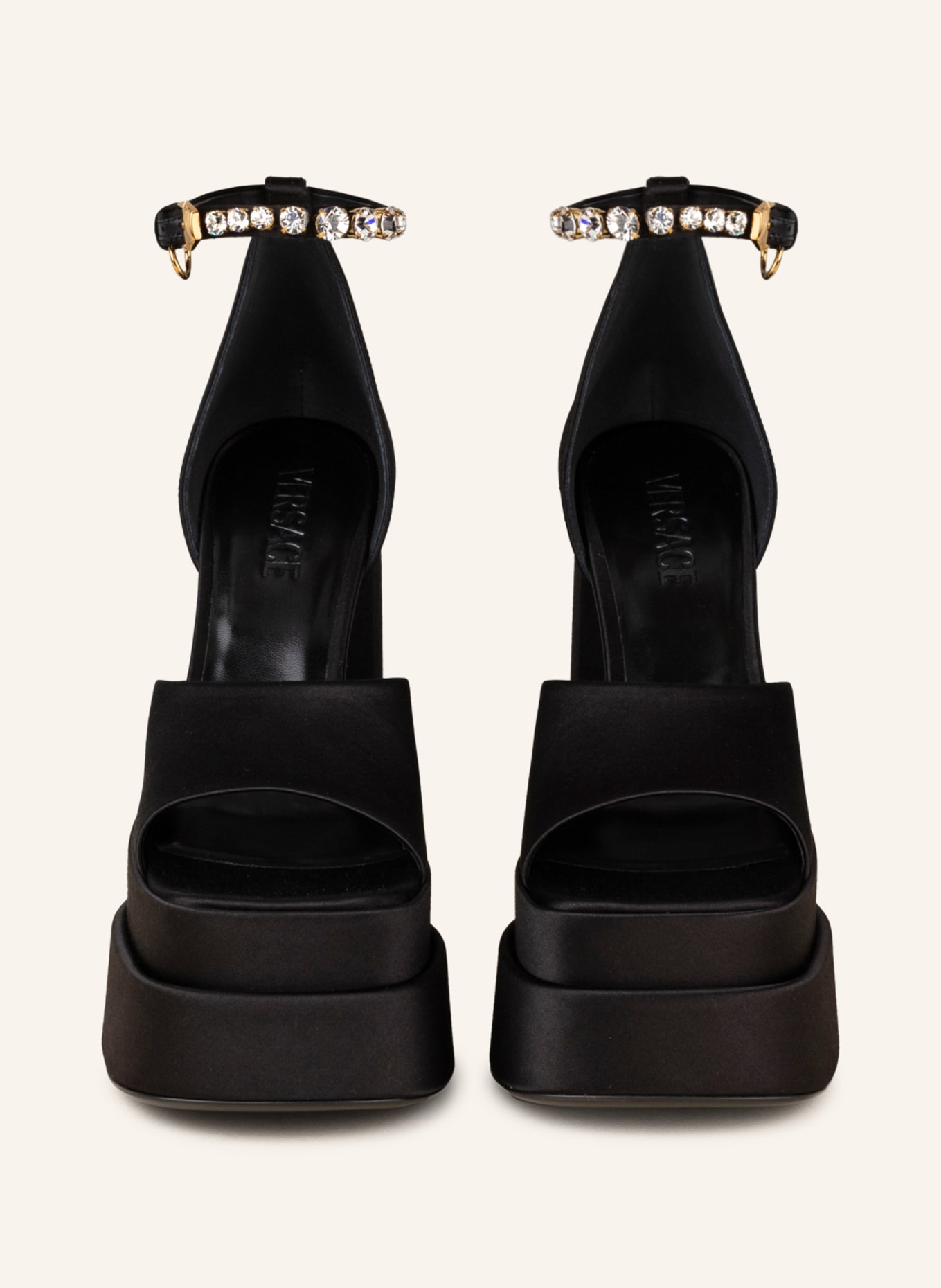 VERSACE Platform sandals AEVITAS with decorative gems , Color: BLACK (Image 3)