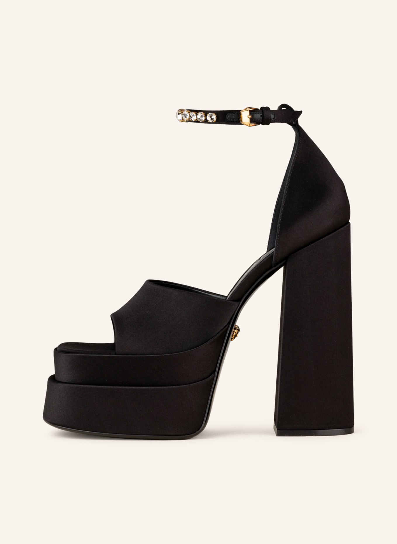 VERSACE Platform sandals AEVITAS with decorative gems , Color: BLACK (Image 4)