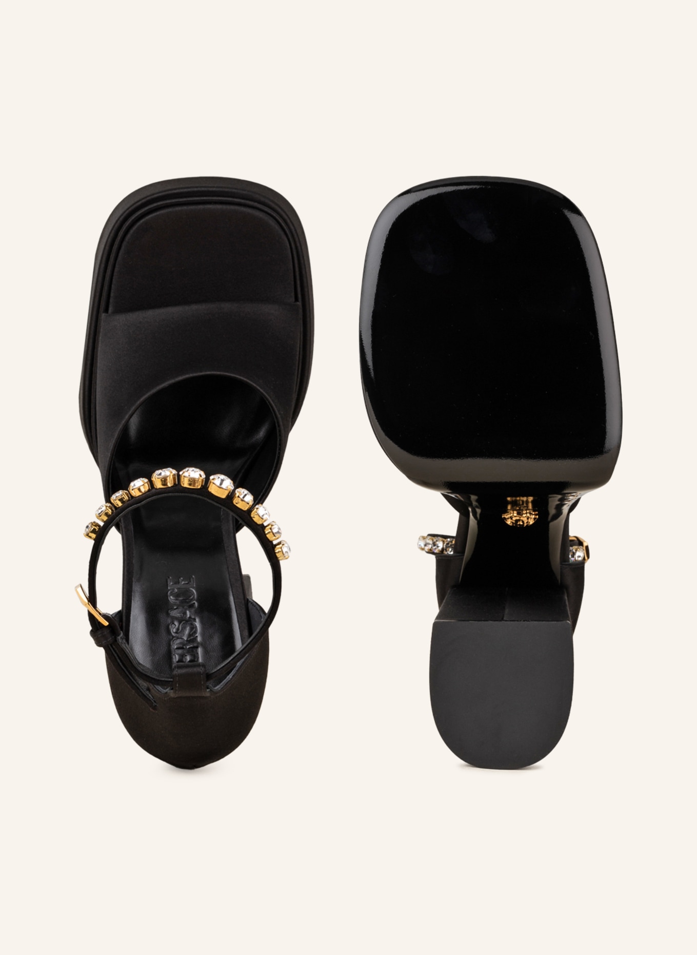 VERSACE Platform sandals AEVITAS with decorative gems , Color: BLACK (Image 5)