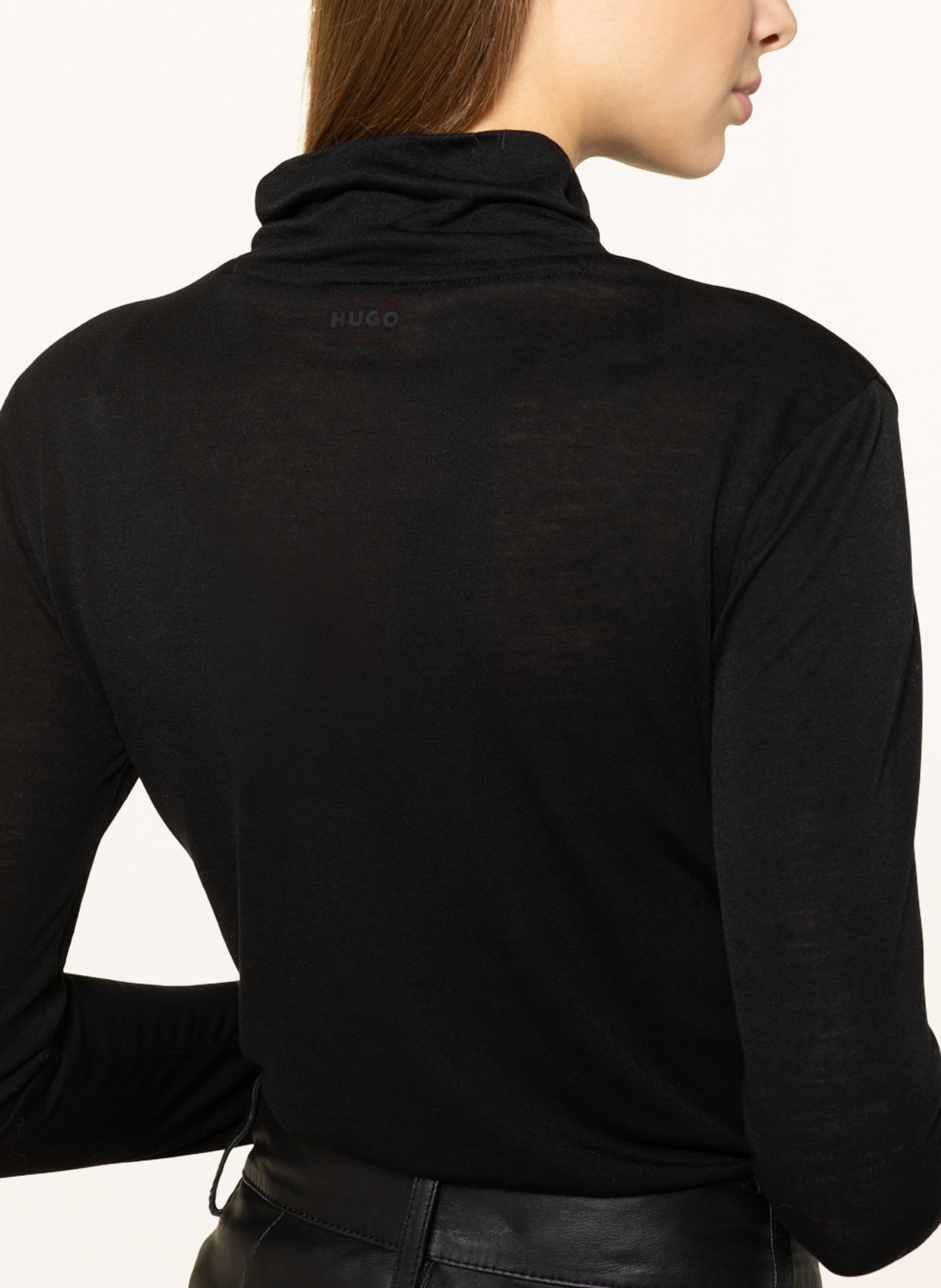 HUGO Long sleeve shirt DINELANE, Color: BLACK (Image 4)