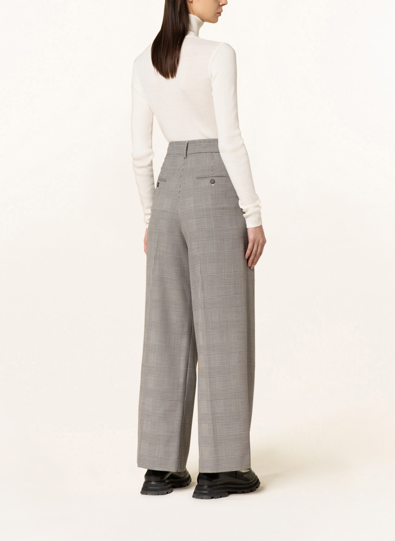 WEEKEND MaxMara Wide leg trousers MENTINO, Color: BLACK/ WHITE (Image 3)