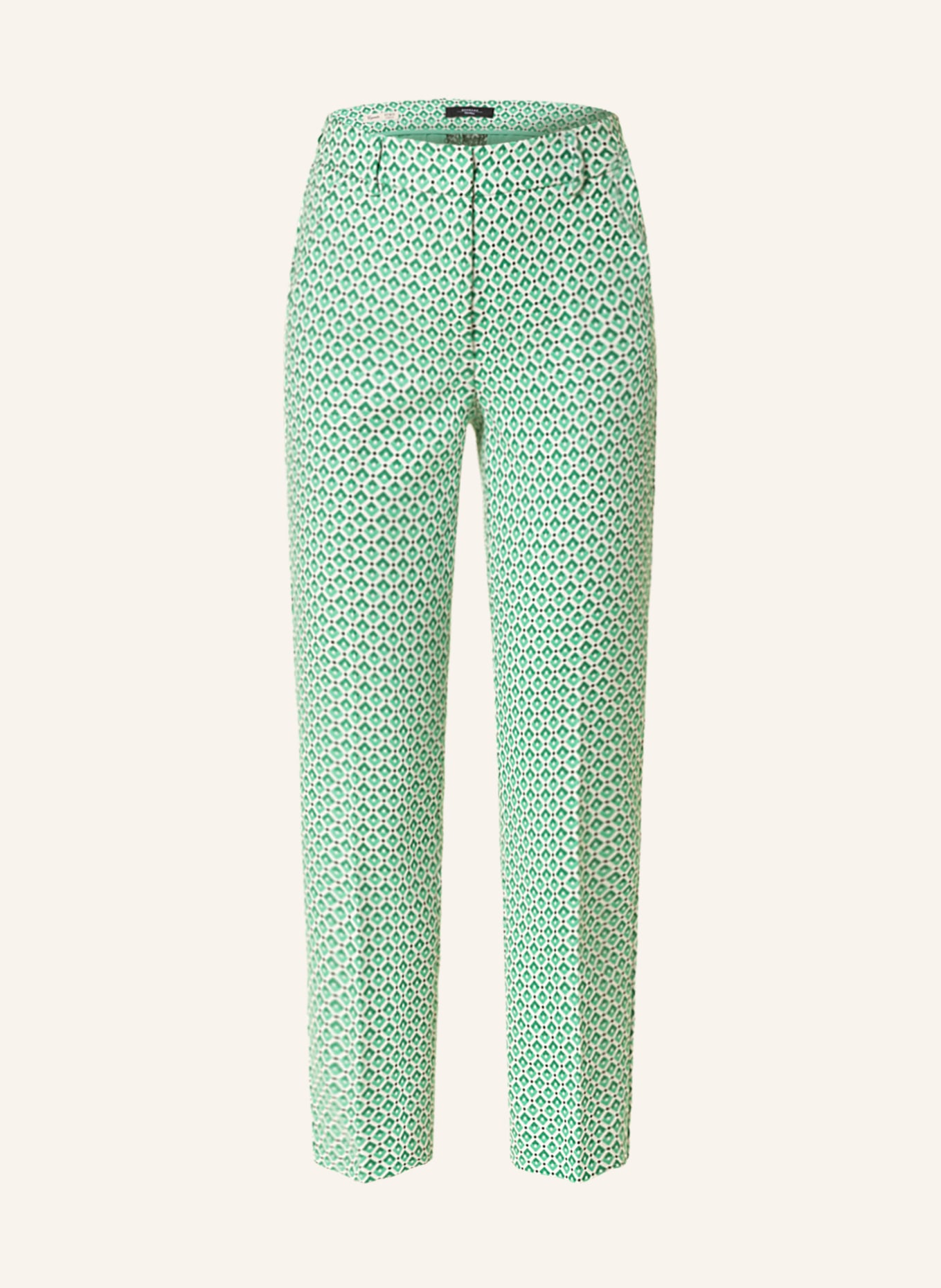 WEEKEND MaxMara 7/8 trousers PAPAIA , Color: WHITE/ GREEN/ LIGHT GREEN (Image 1)