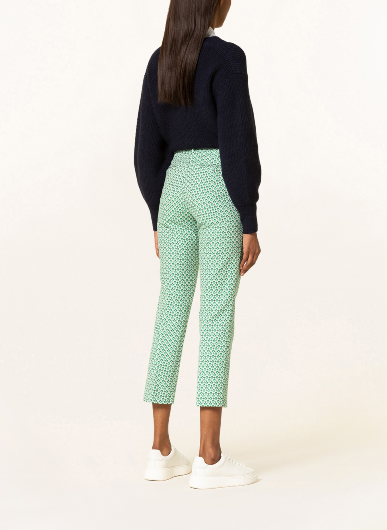 WEEKEND MaxMara 7/8 trousers PAPAIA , Color: WHITE/ GREEN/ LIGHT GREEN (Image 3)