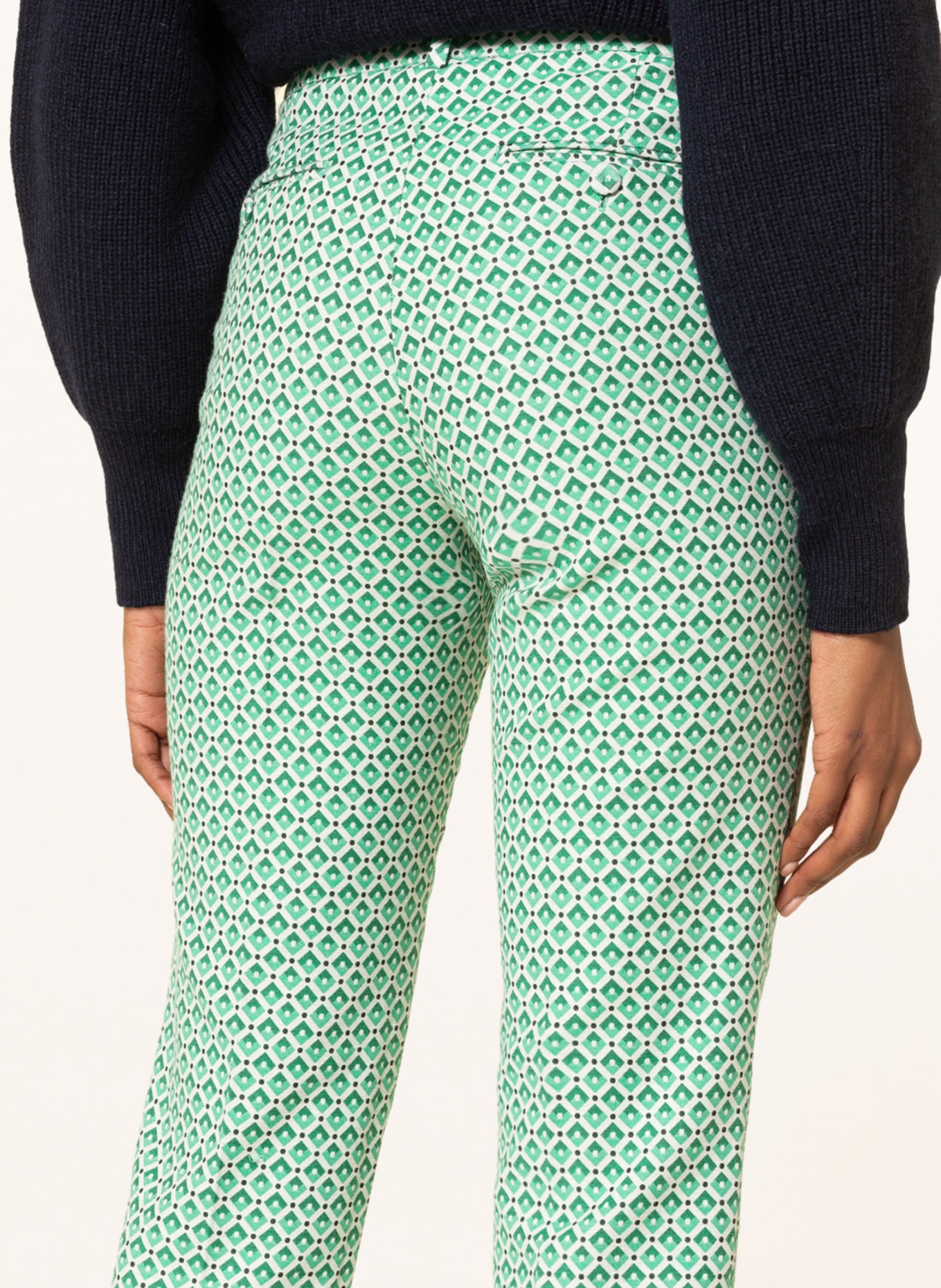 WEEKEND MaxMara 7/8 trousers PAPAIA , Color: WHITE/ GREEN/ LIGHT GREEN (Image 5)