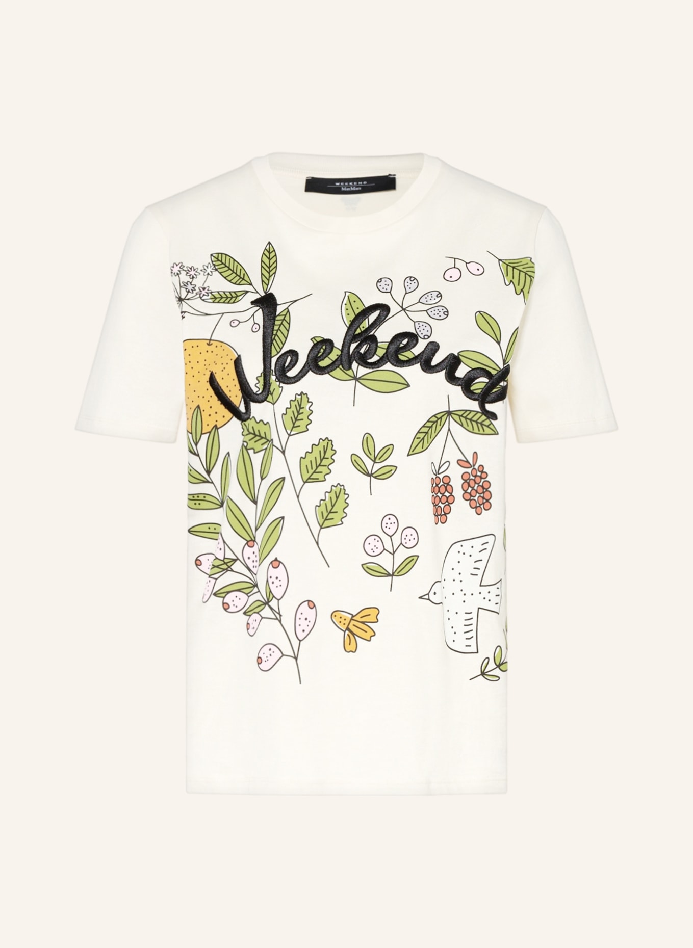 WEEKEND MaxMara T-Shirt TALENTO mit Pailletten , Farbe: ECRU (Bild 1)