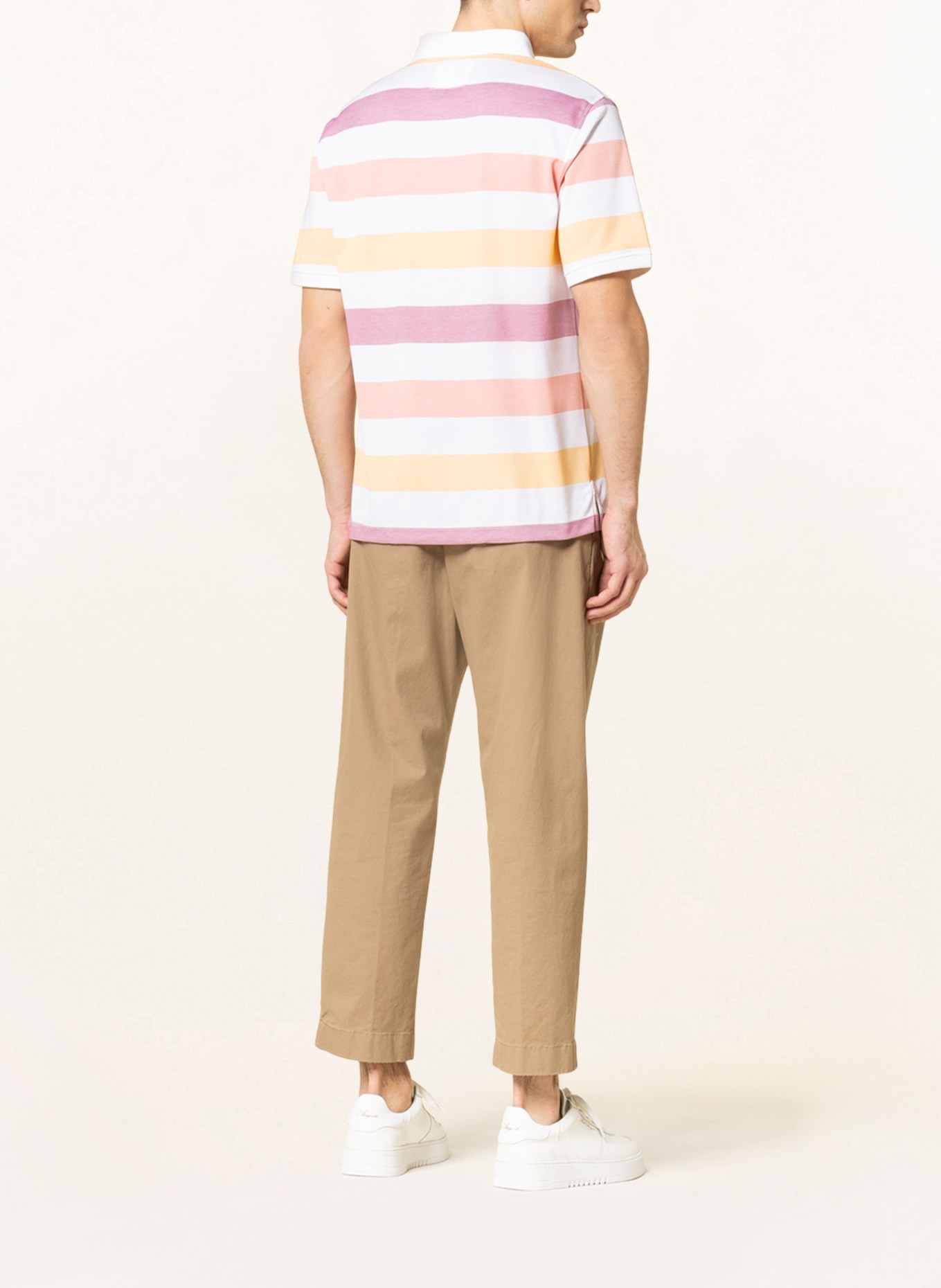 STROKESMAN'S Piqué polo shirt regular fit , Color: WHITE/ YELLOW/ ORANGE (Image 3)