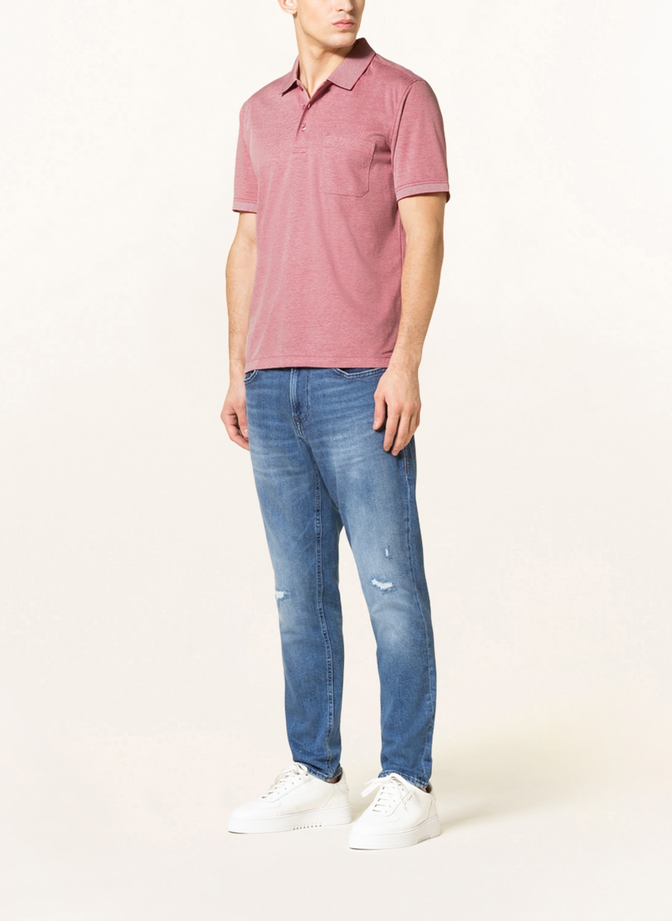 STROKESMAN'S Koszulka polo z piki regular fit , Kolor: JASNOCZERWONY (Obrazek 2)