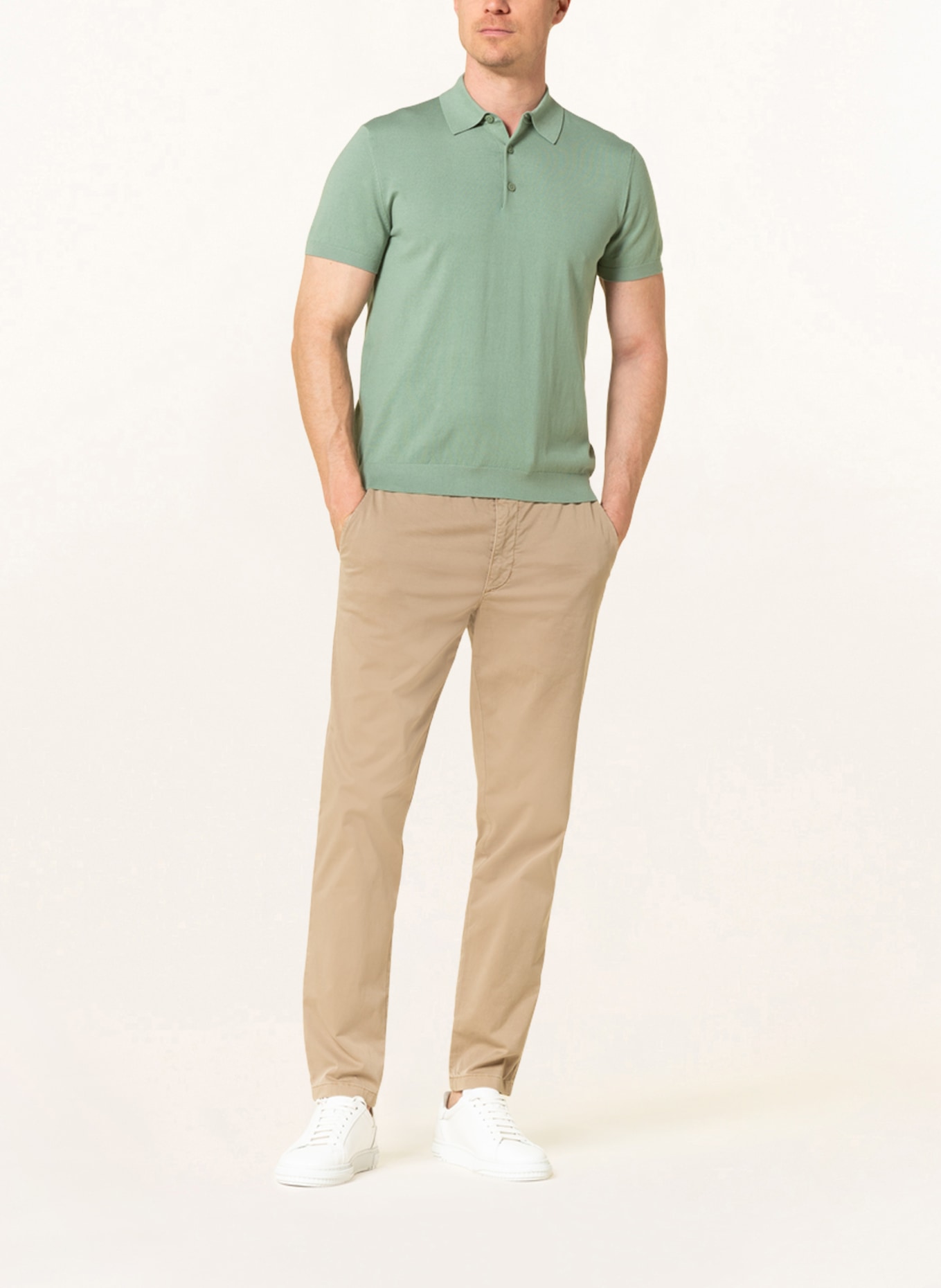 PAUL Knitted polo shirt , Color: OLIVE (Image 2)
