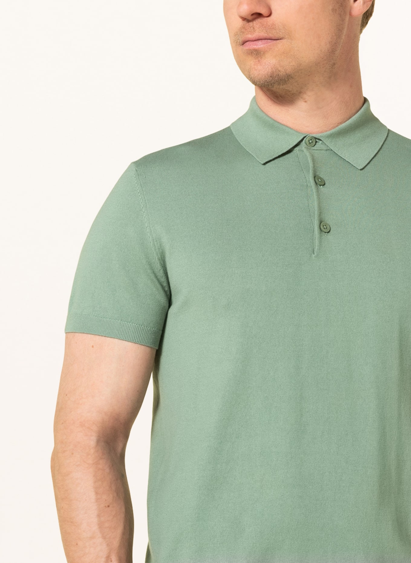 PAUL Knitted polo shirt , Color: OLIVE (Image 4)
