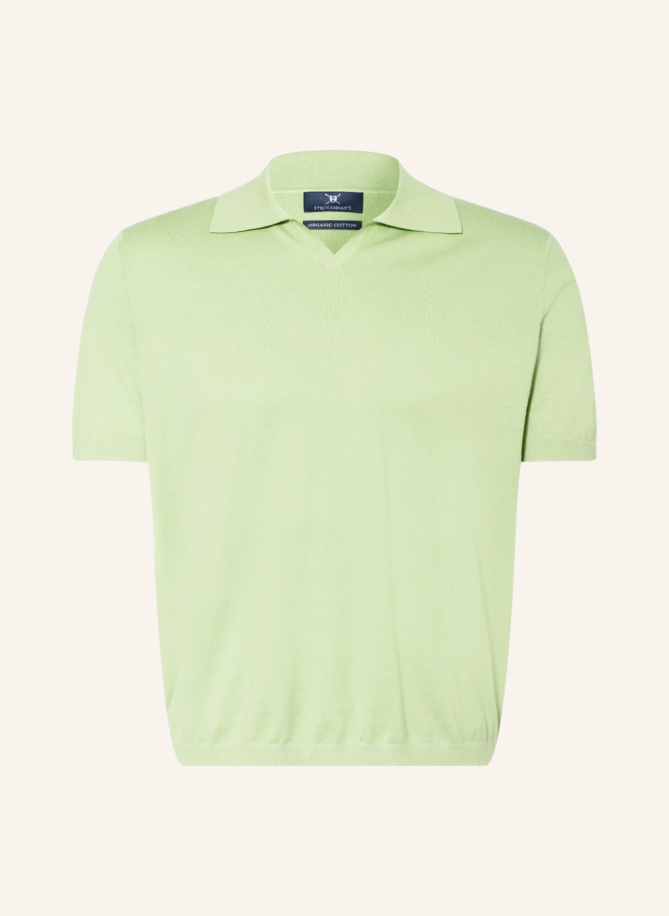 STROKESMAN'S Knitted polo shirt, Color: LIGHT GREEN (Image 1)