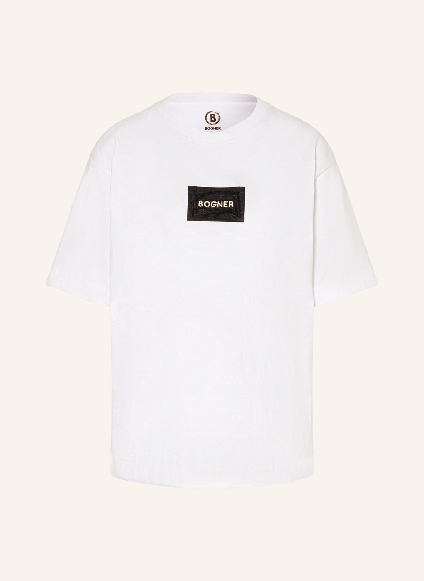 BOGNER T-shirt DANILA with decorative beads, Color: WHITE/ BLACK (Image 1)
