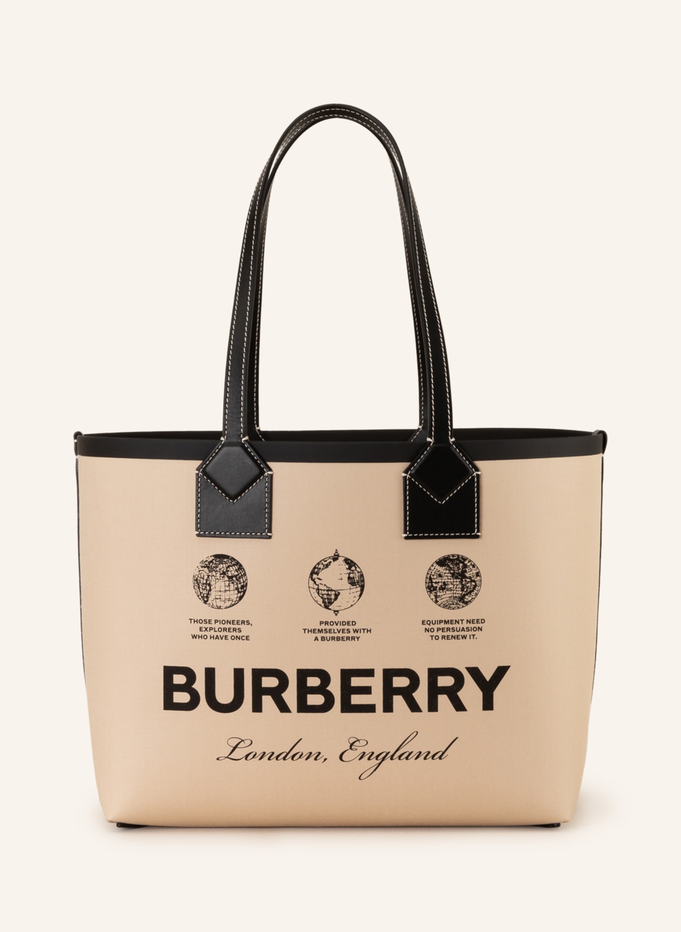 BURBERRY Shopper HERITAGE, Color: BEIGE/ BLACK (Image 1)