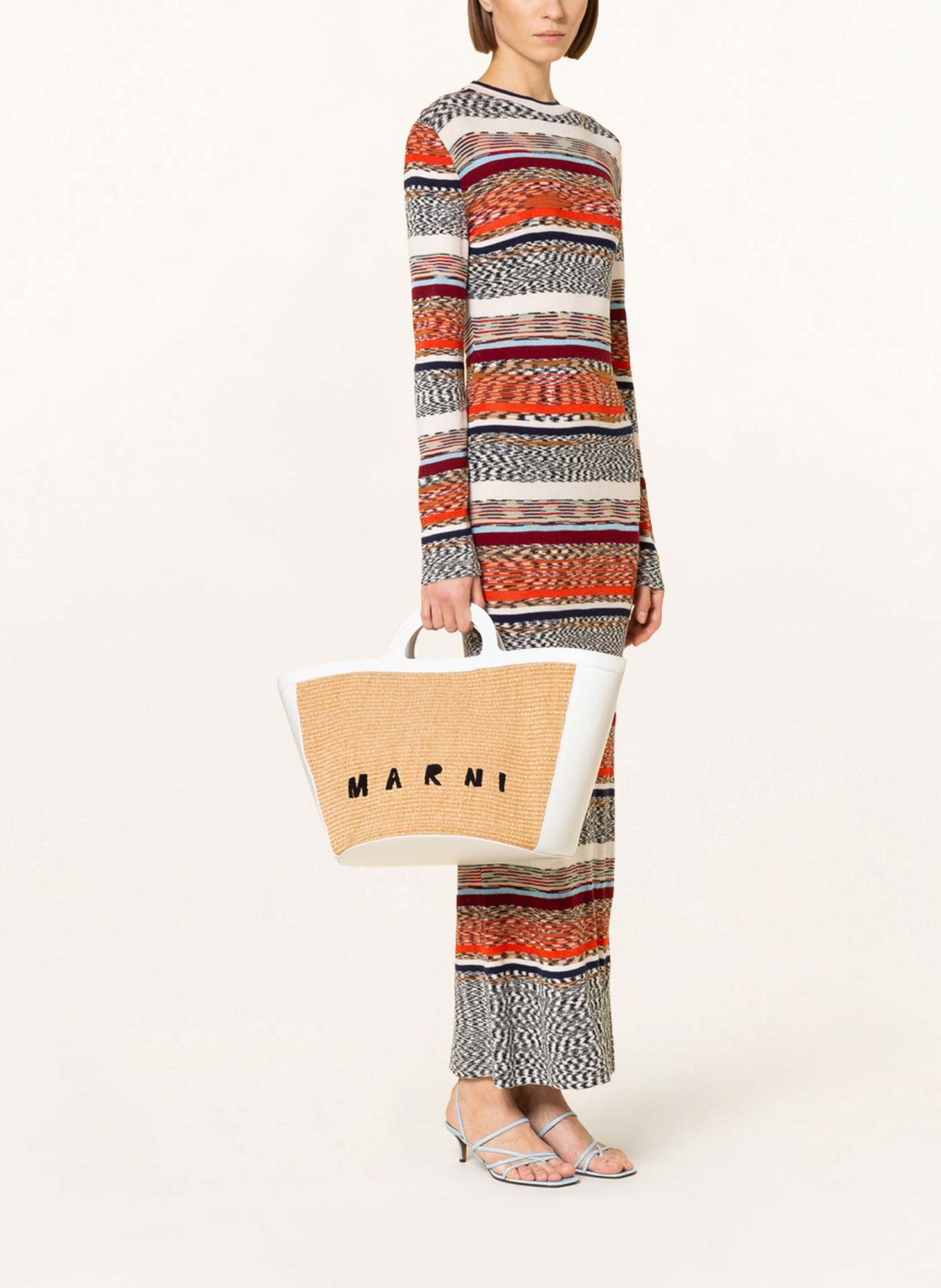 MARNI Shopper TROPICALIA LARGE, Color: BEIGE/ WHITE (Image 5)