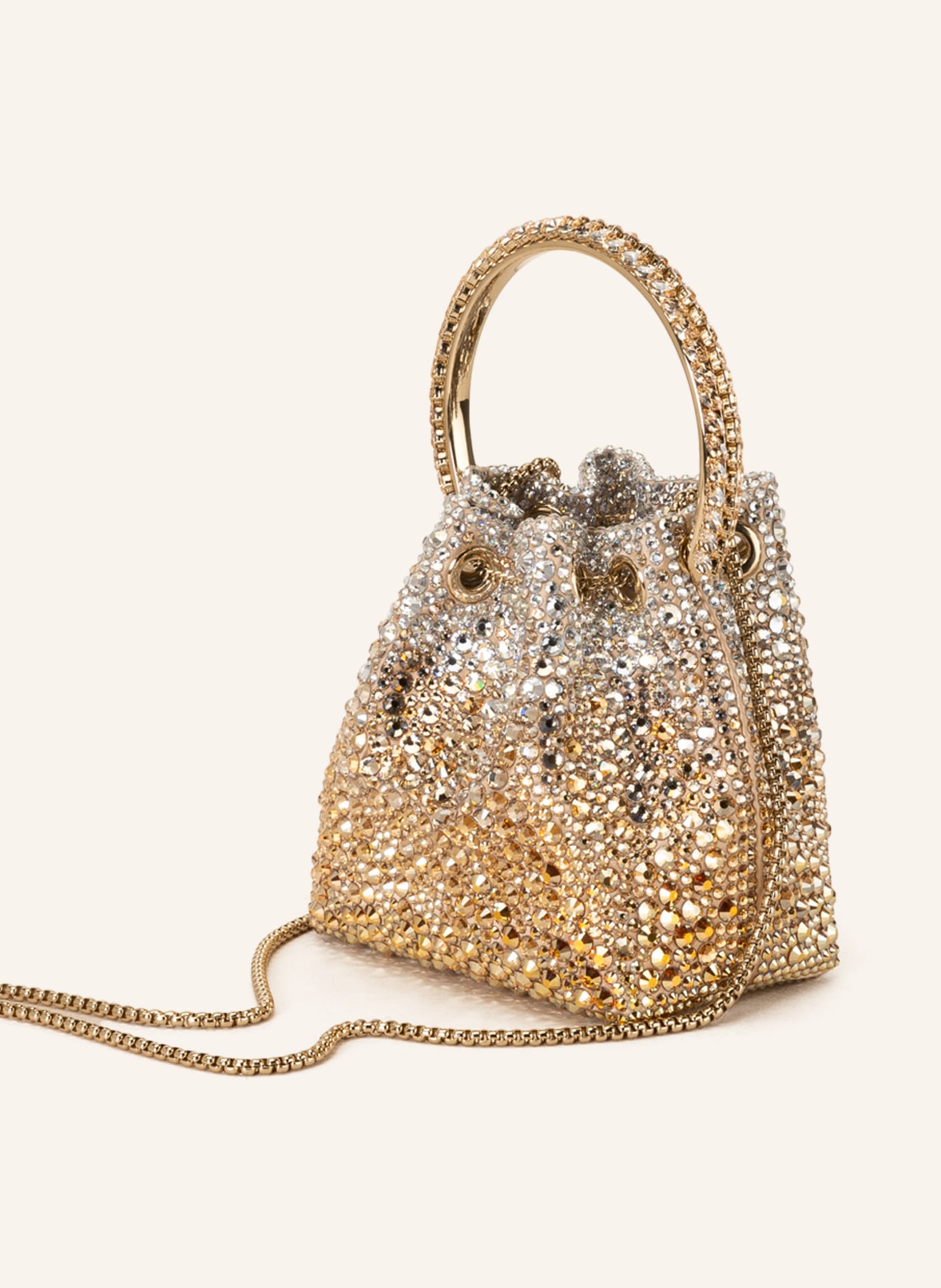 JIMMY CHOO Handbag BON BON BUCKET with decorative gems , Color: GOLD/ WHITE GOLD (Image 2)