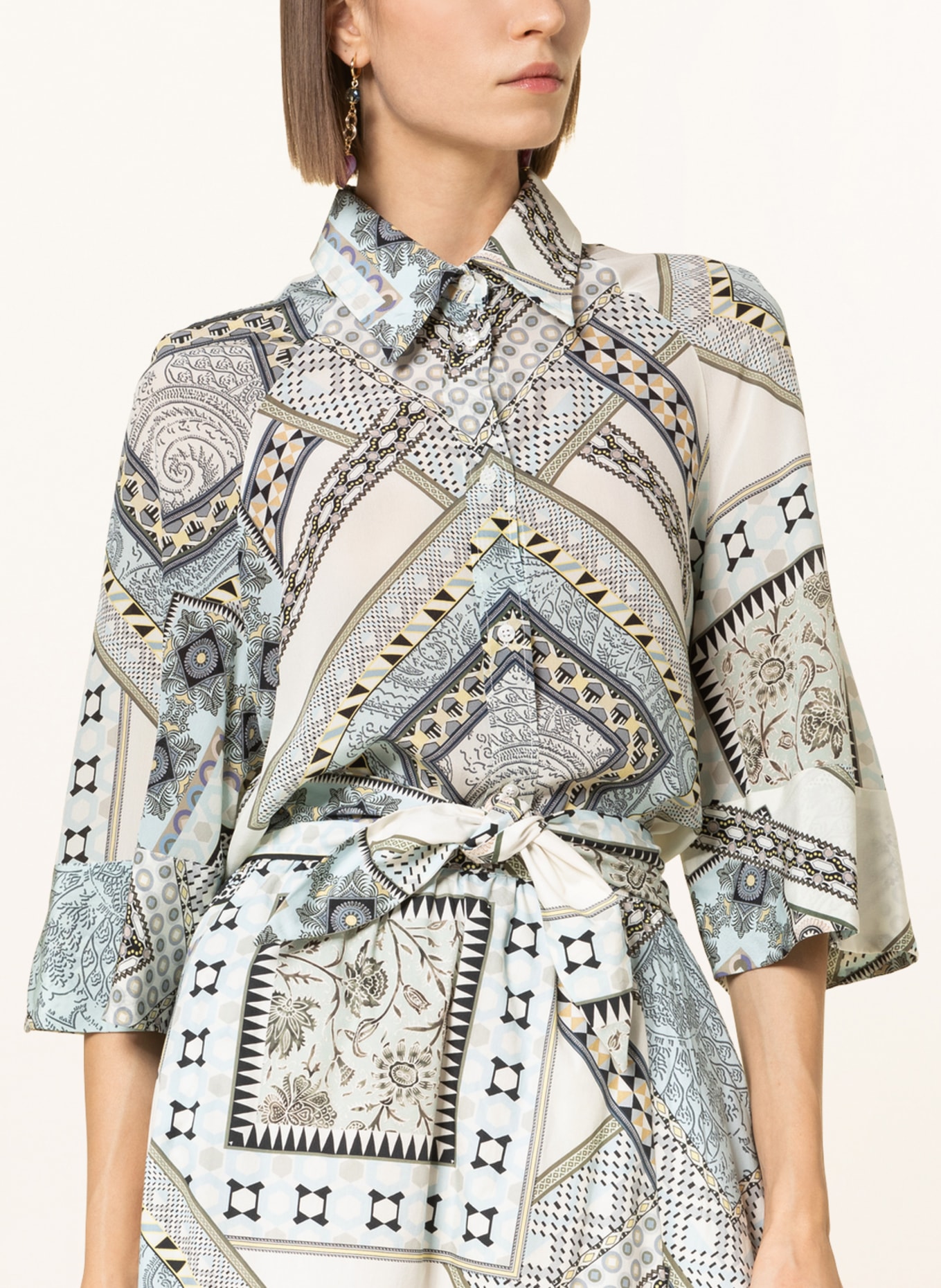 ETRO Shirt blouse with 3/4 sleeves , Color: WHITE/ LIGHT BLUE/ YELLOW (Image 4)