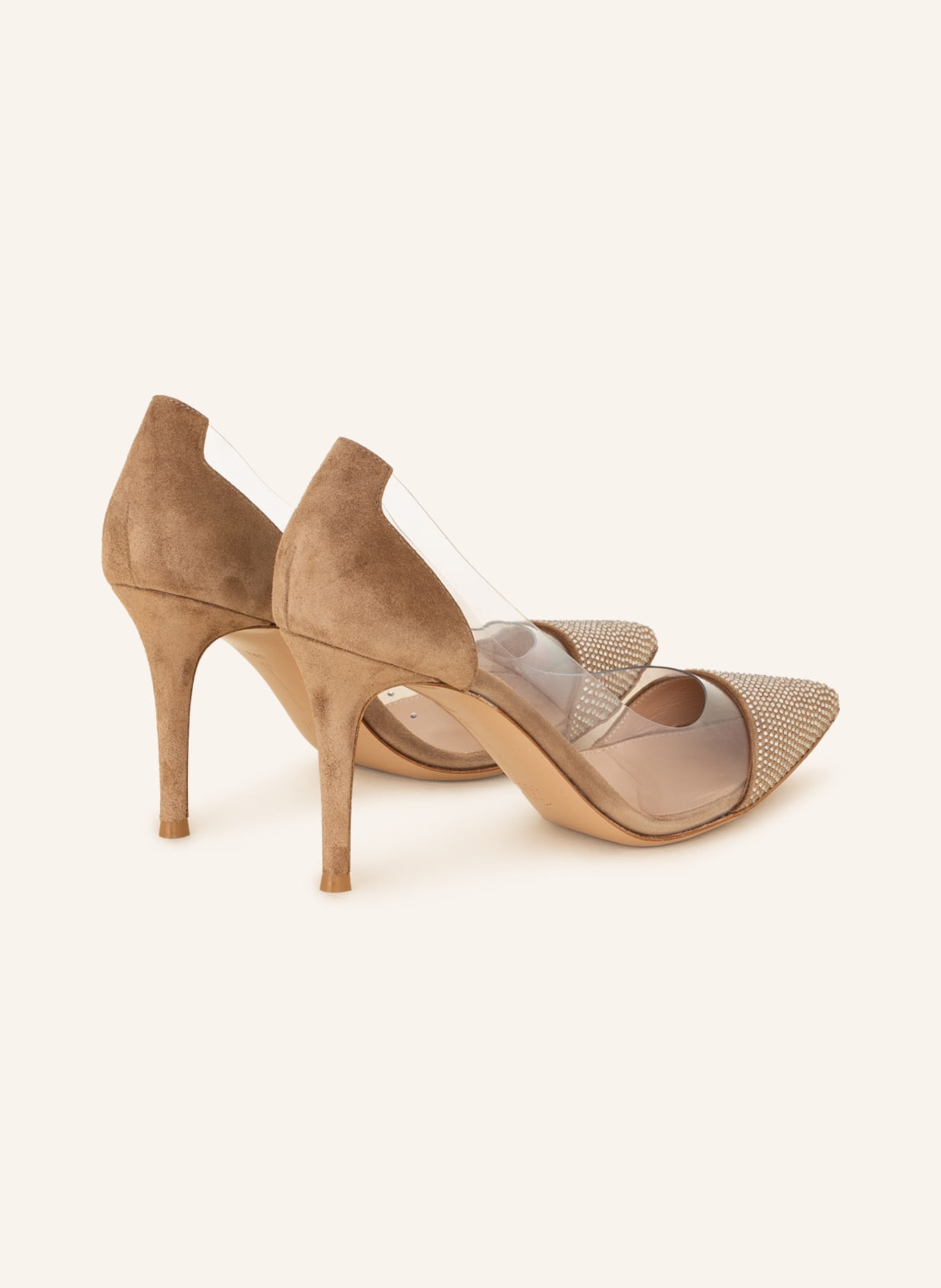 Gianvito Rossi Pumps with decorative gems, Color: CAMEL/ SILVER (Image 2)