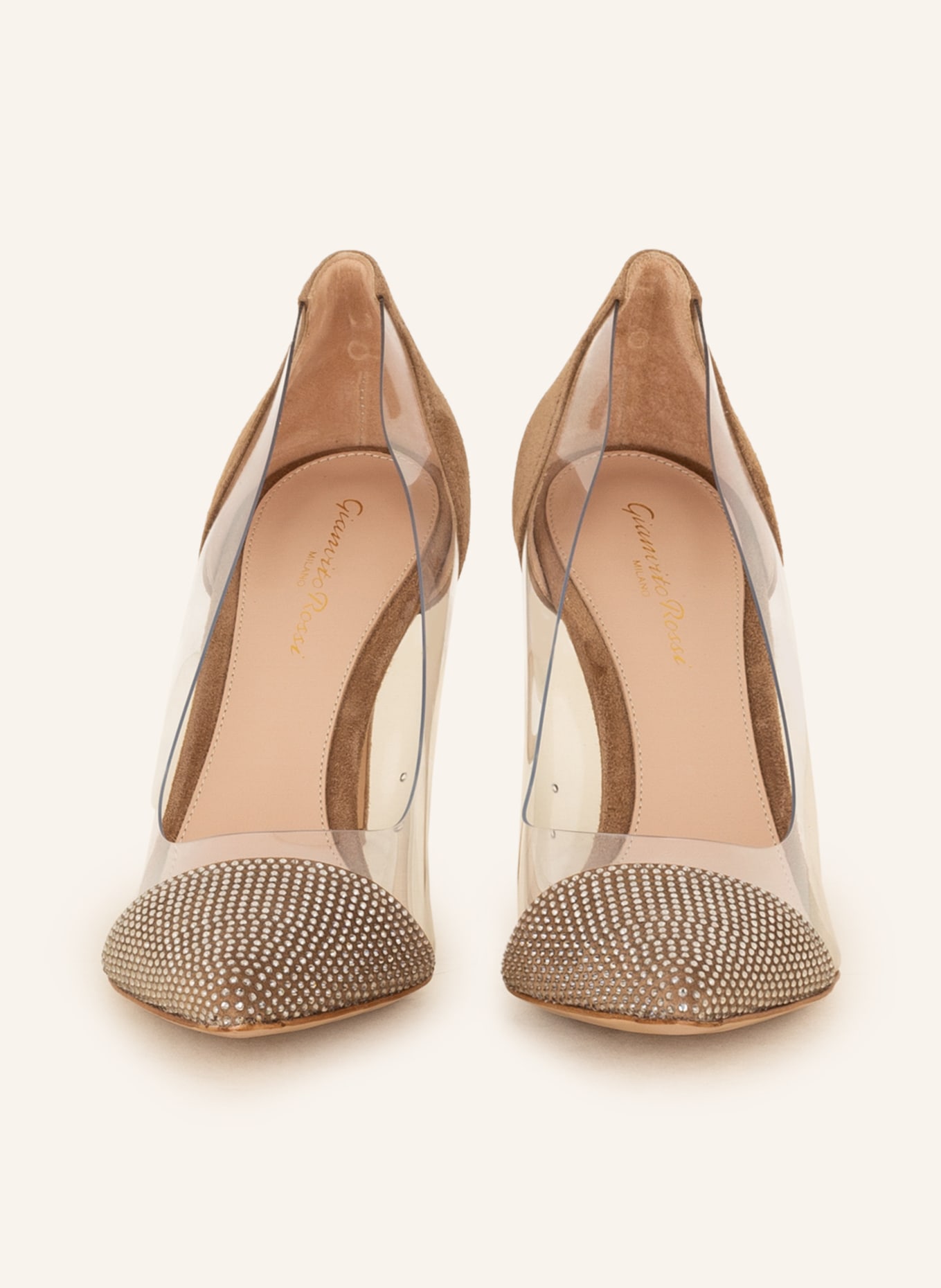 Gianvito Rossi Pumps with decorative gems, Color: CAMEL/ SILVER (Image 3)