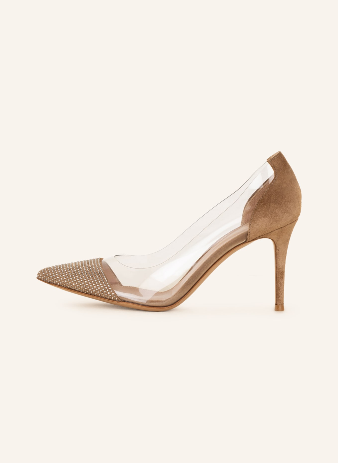 Gianvito Rossi Pumps with decorative gems, Color: CAMEL/ SILVER (Image 4)