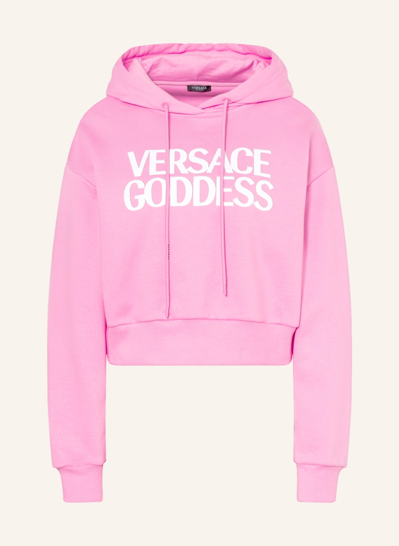 VERSACE Cropped hoodie, Color: PINK/ WHITE (Image 1)