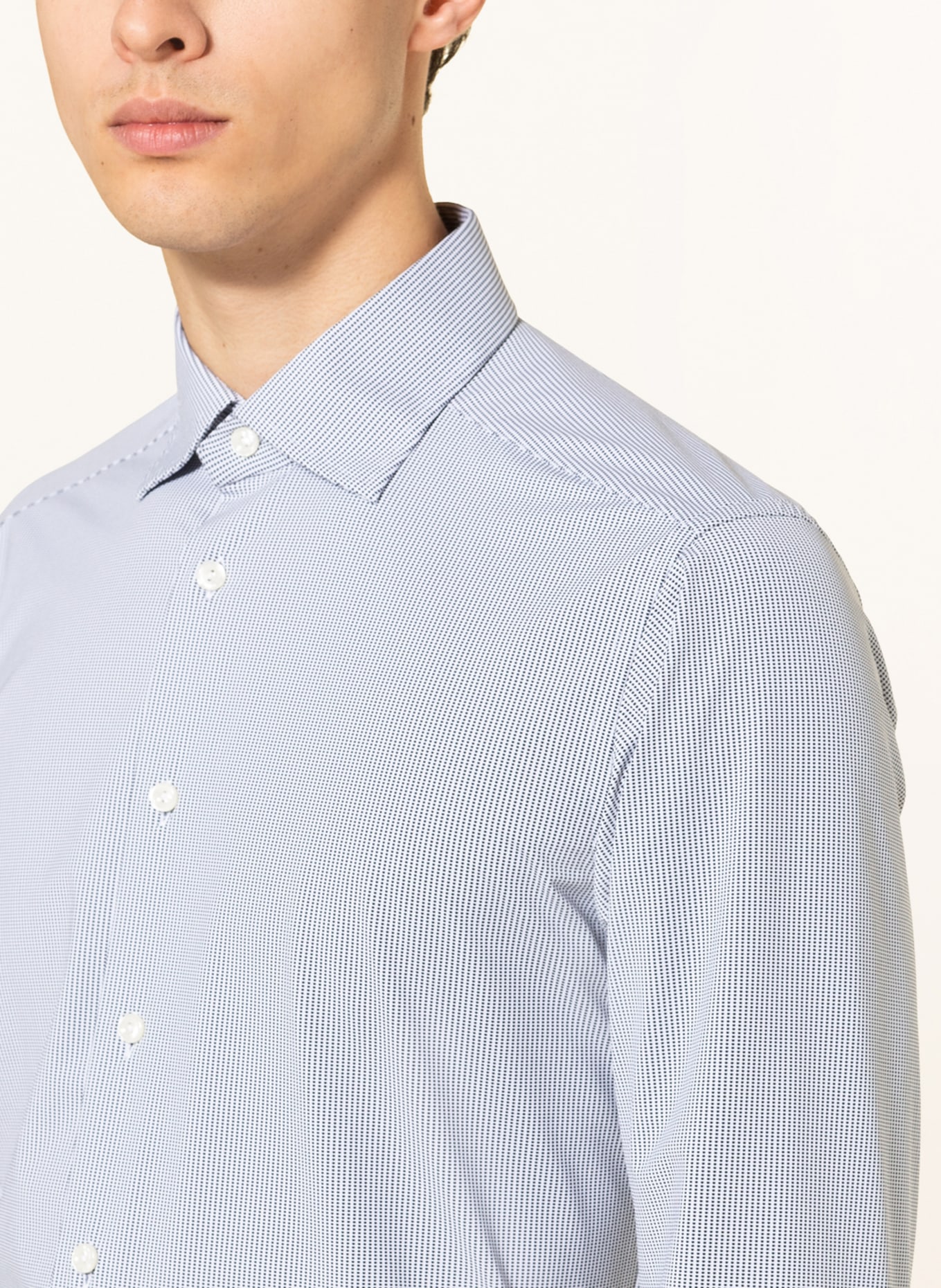 ETON Jersey shirt slim fit , Color: WHITE/ DARK BLUE (Image 4)