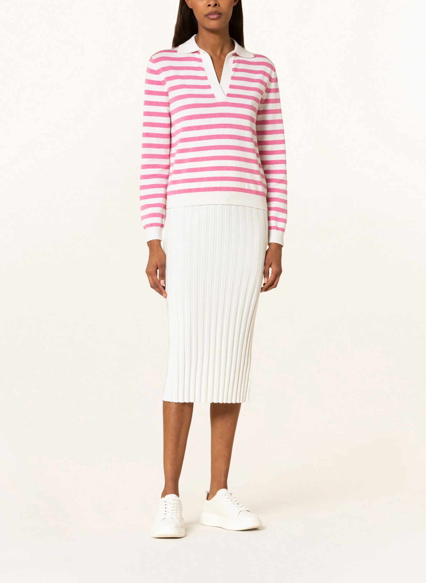 lilienfels Sweater with cashmere, Color: ECRU/ PINK (Image 2)