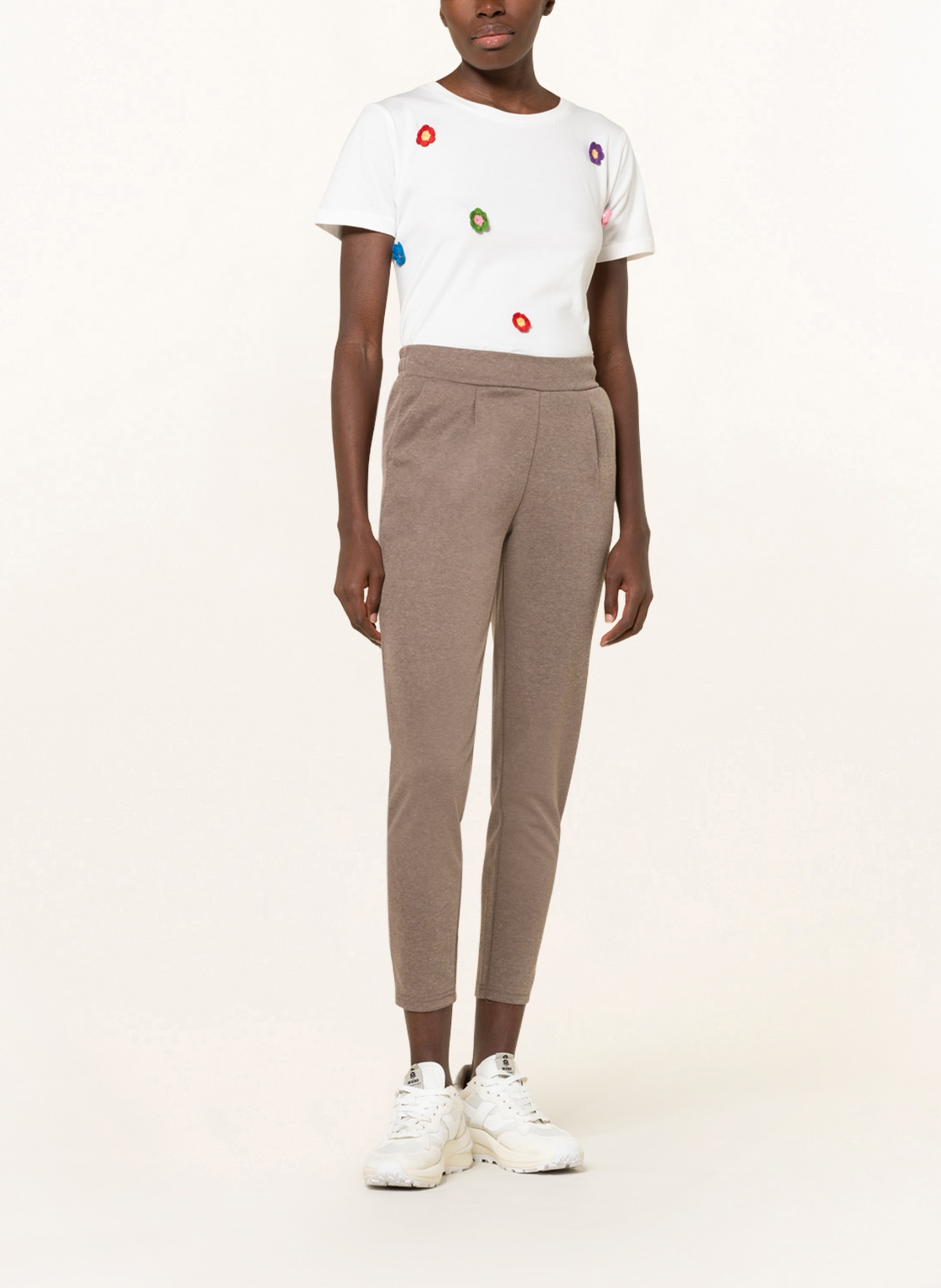 ICHI Piqué trousers IHKATE, Color: BROWN (Image 2)