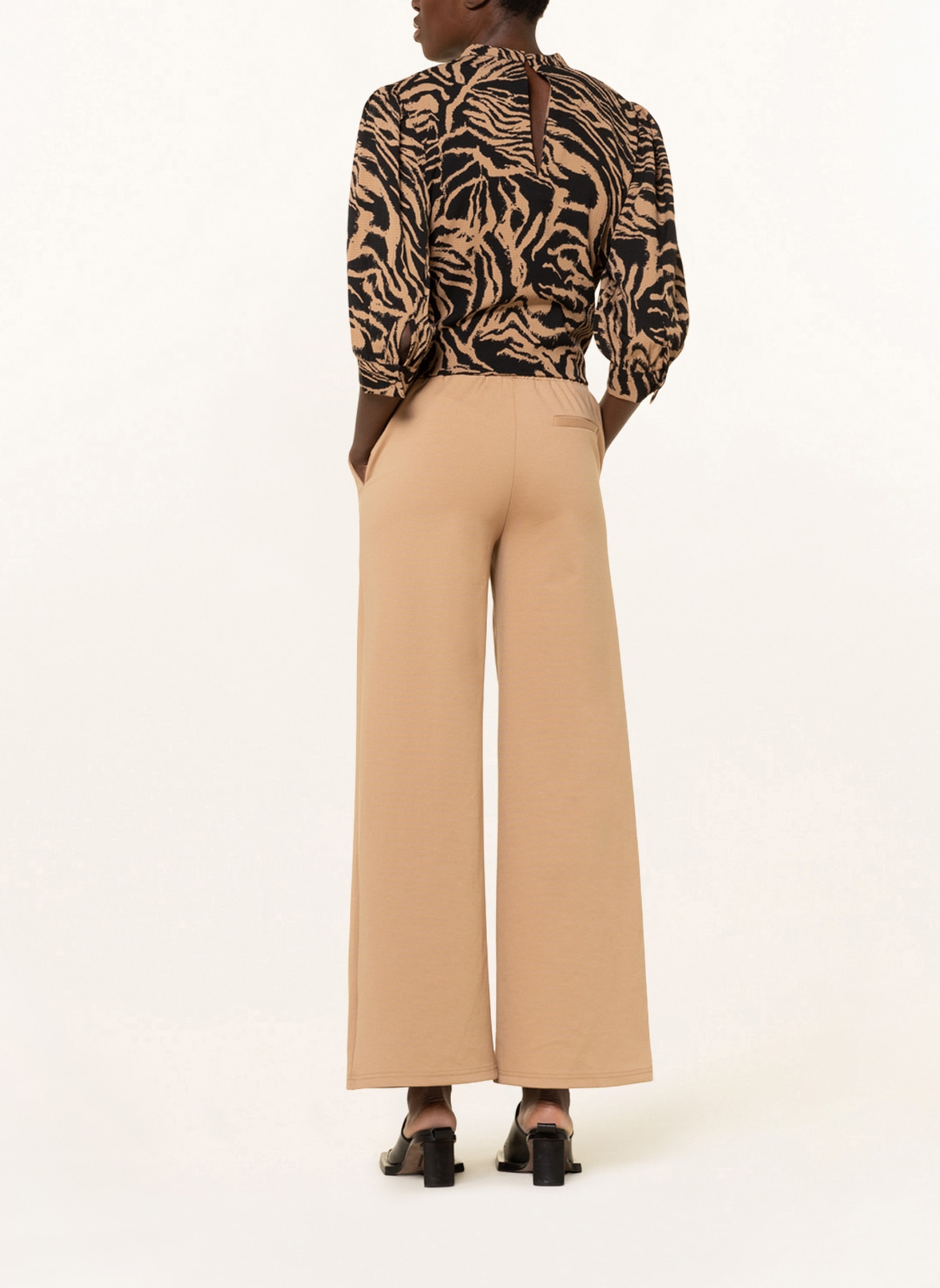 ICHI Wide leg trousers IHKATE in jersey, Color: CAMEL (Image 3)