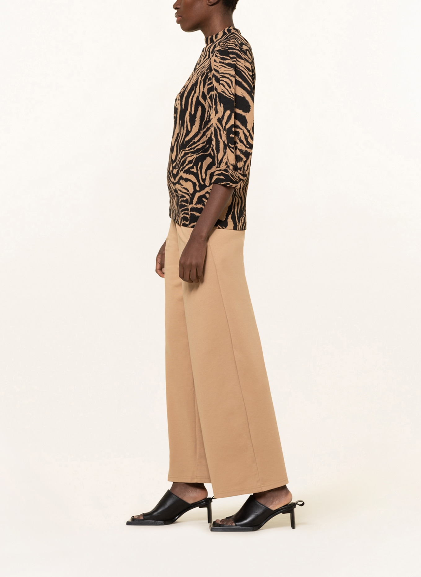 ICHI Wide leg trousers IHKATE in jersey, Color: CAMEL (Image 4)