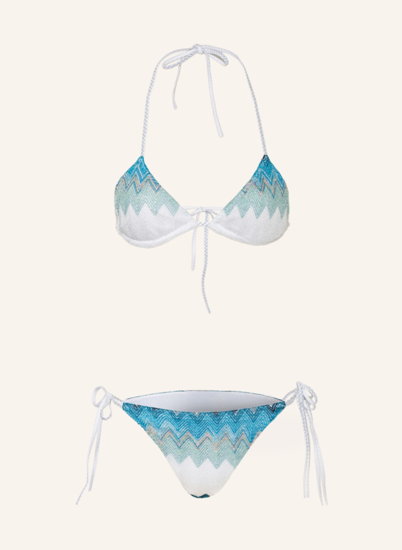 MISSONI Triangle bikini , Color: BLUE/ LIGHT BLUE/ WHITE (Image 1)
