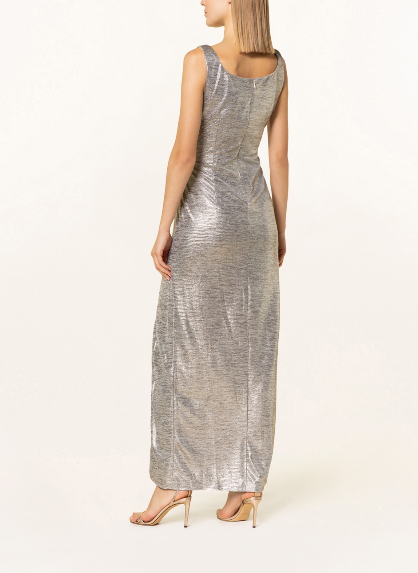 ADRIANNA PAPELL Evening dress with glitter thread, Color: GOLD (Image 3)