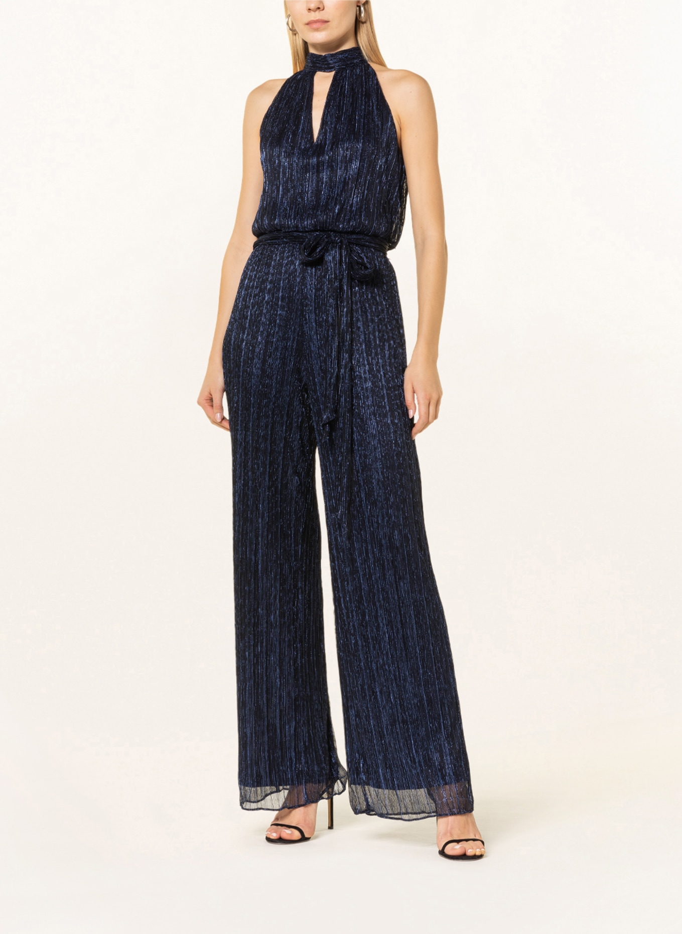 ADRIANNA PAPELL Jumpsuit with glitter thread , Color: DARK BLUE (Image 2)