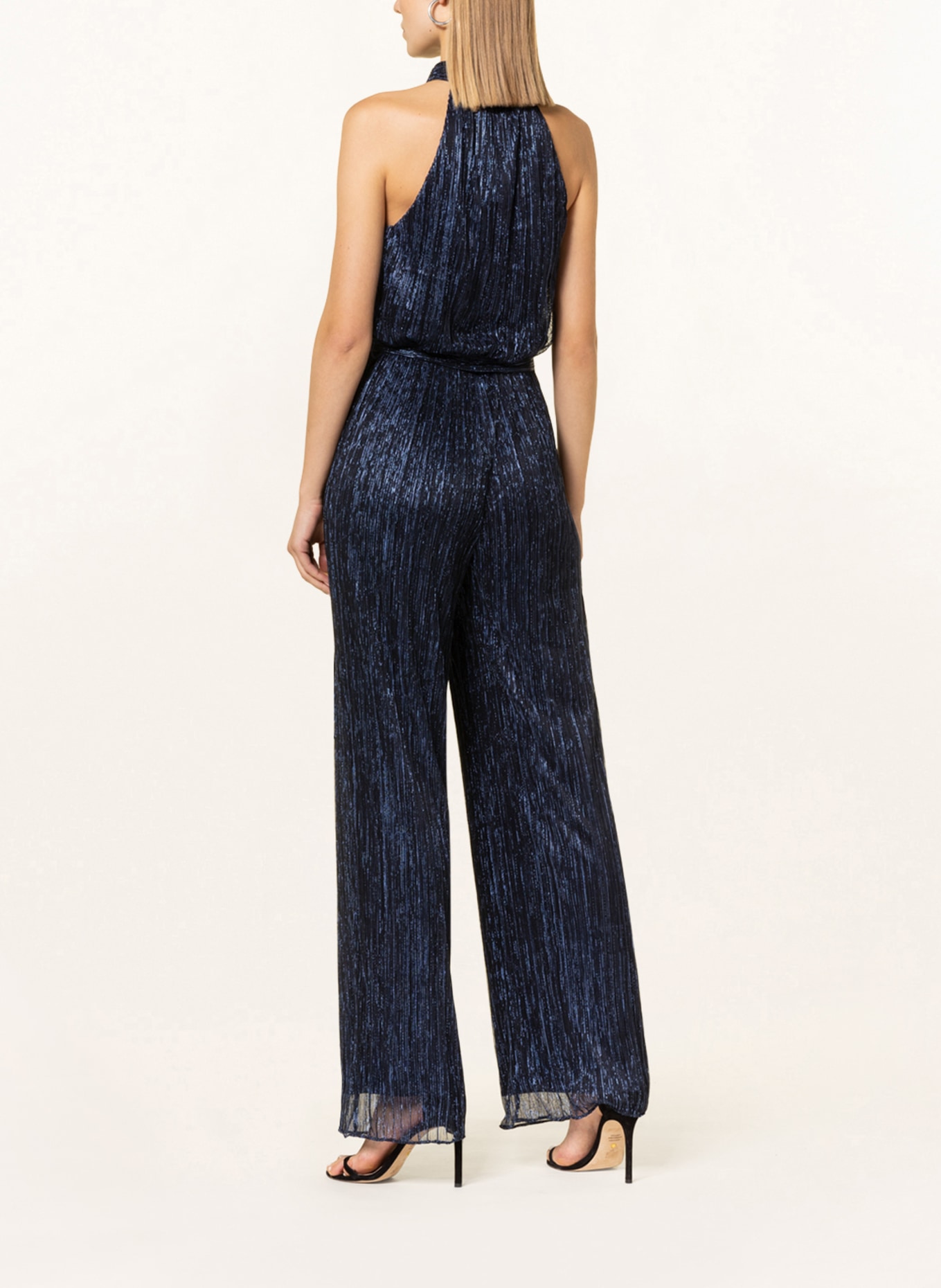 ADRIANNA PAPELL Jumpsuit with glitter thread , Color: DARK BLUE (Image 3)